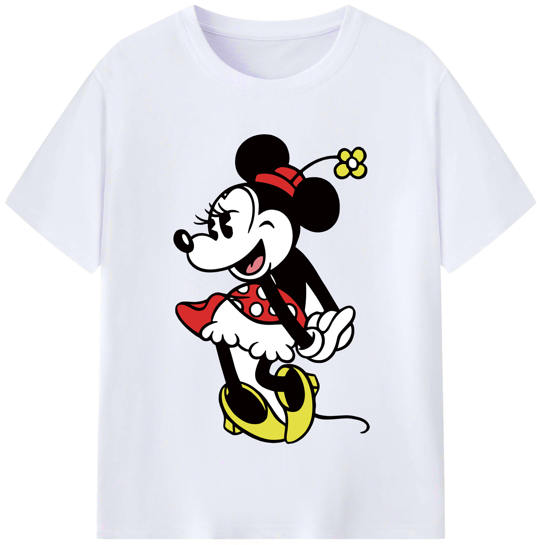 （画像用） ミッキーマウス Mickey Mouse レディースカジュアルプリントTシャツ（綿100％）