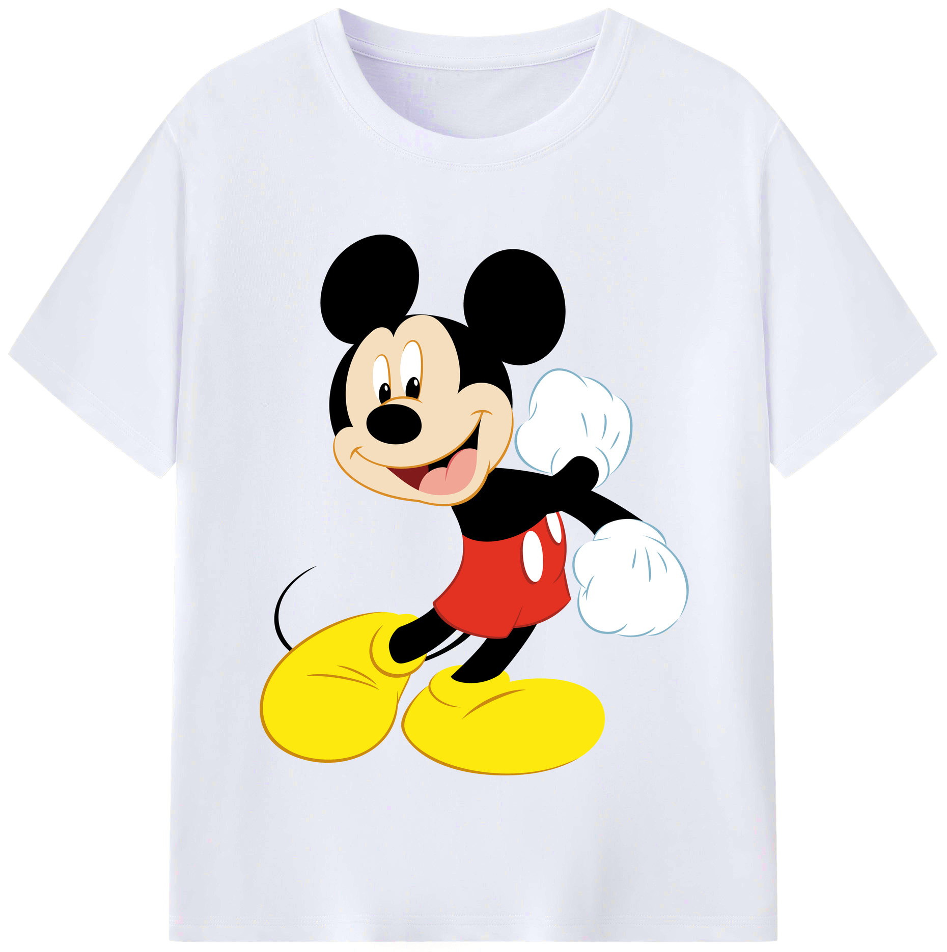 （画像用） ミッキーマウス Mickey Mouse レディースカジュアルプリントTシャツ（綿100％）