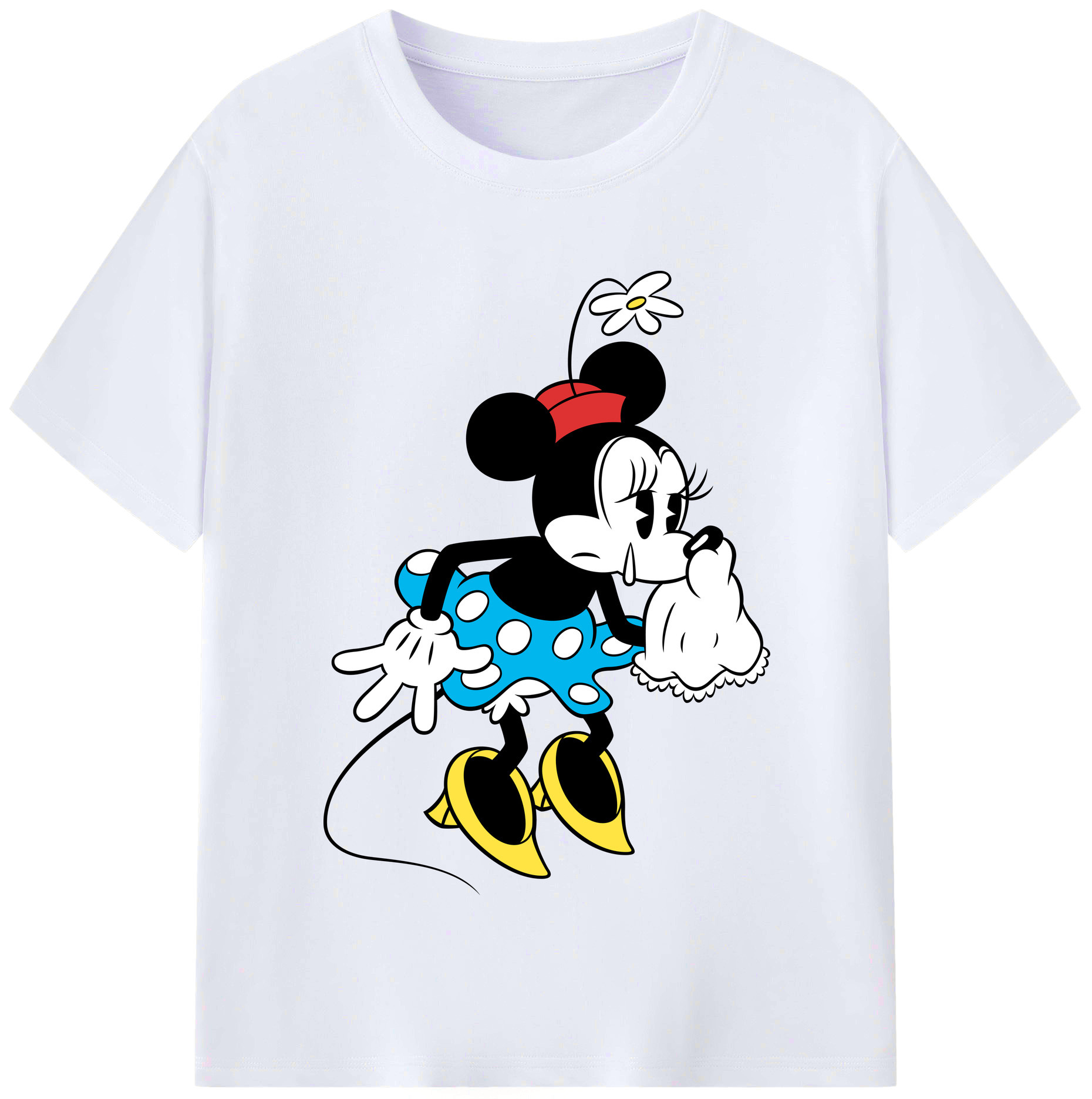 （画像用） ミッキーマウス Mickey Mouse レディースカジュアルプリントTシャツ（綿100％）