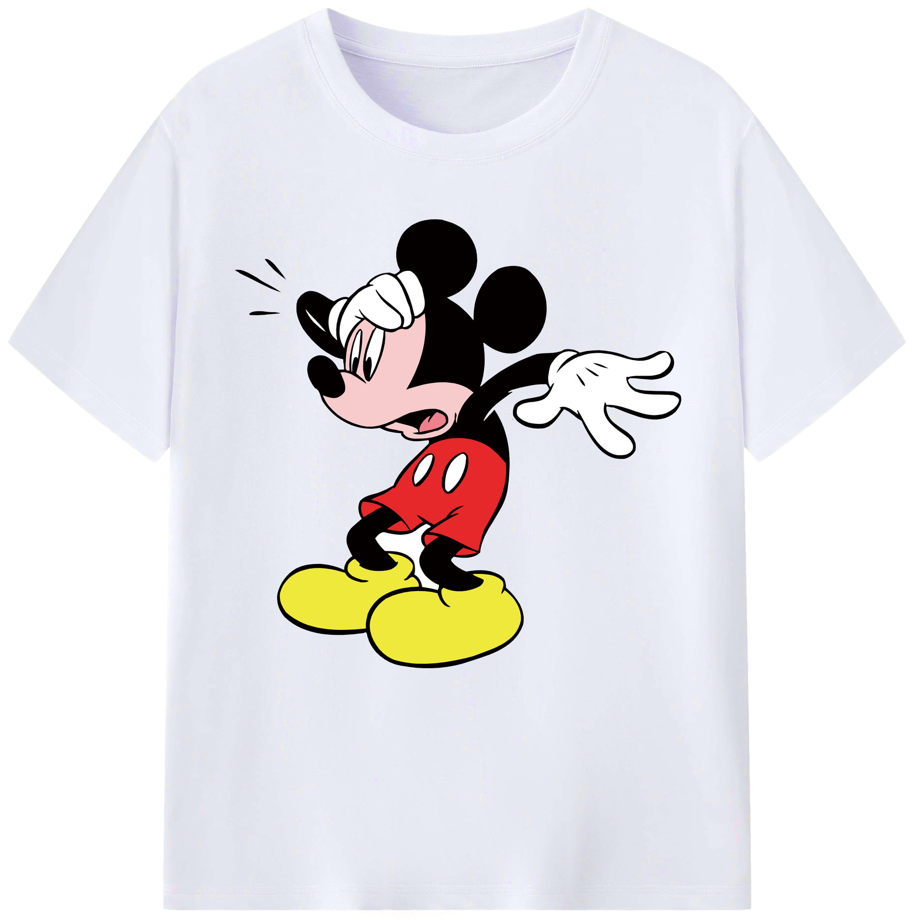 （画像用） ミッキーマウス Mickey Mouse レディースカジュアルプリントTシャツ（綿100％）