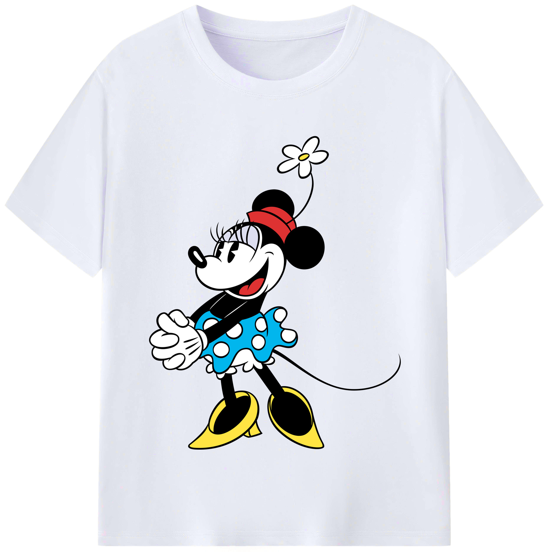 （画像用） ミッキーマウス Mickey Mouse レディースカジュアルプリントTシャツ（綿100％）