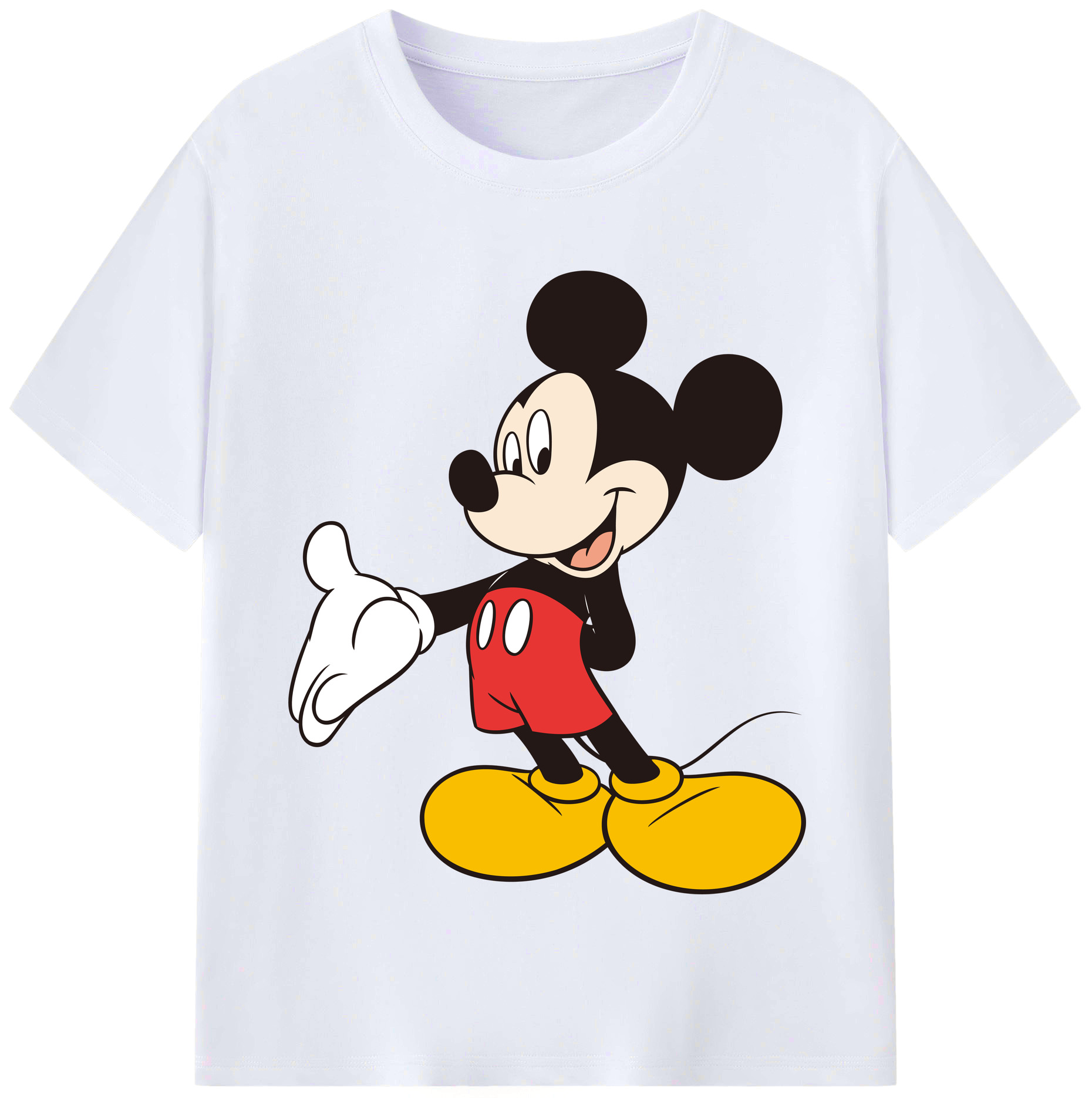 （画像用） ミッキーマウス Mickey Mouse レディースカジュアルプリントTシャツ（綿100％）