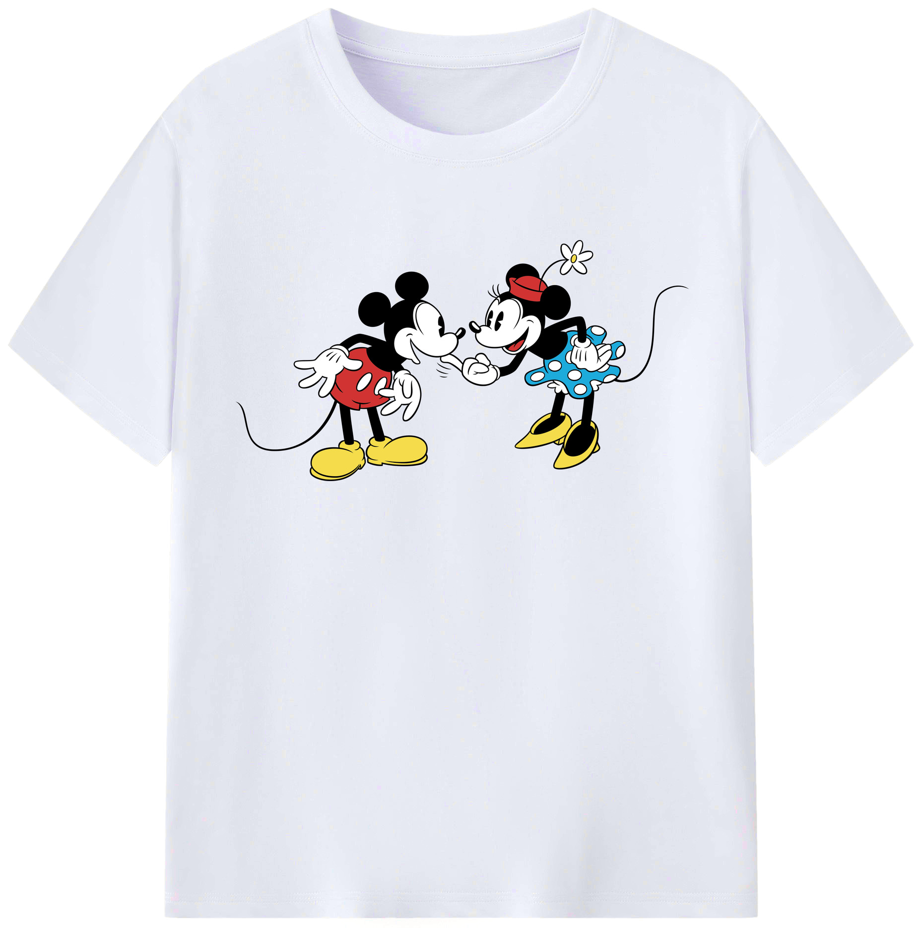 （画像用） ミッキーマウス Mickey Mouse レディースカジュアルプリントTシャツ（綿100％）