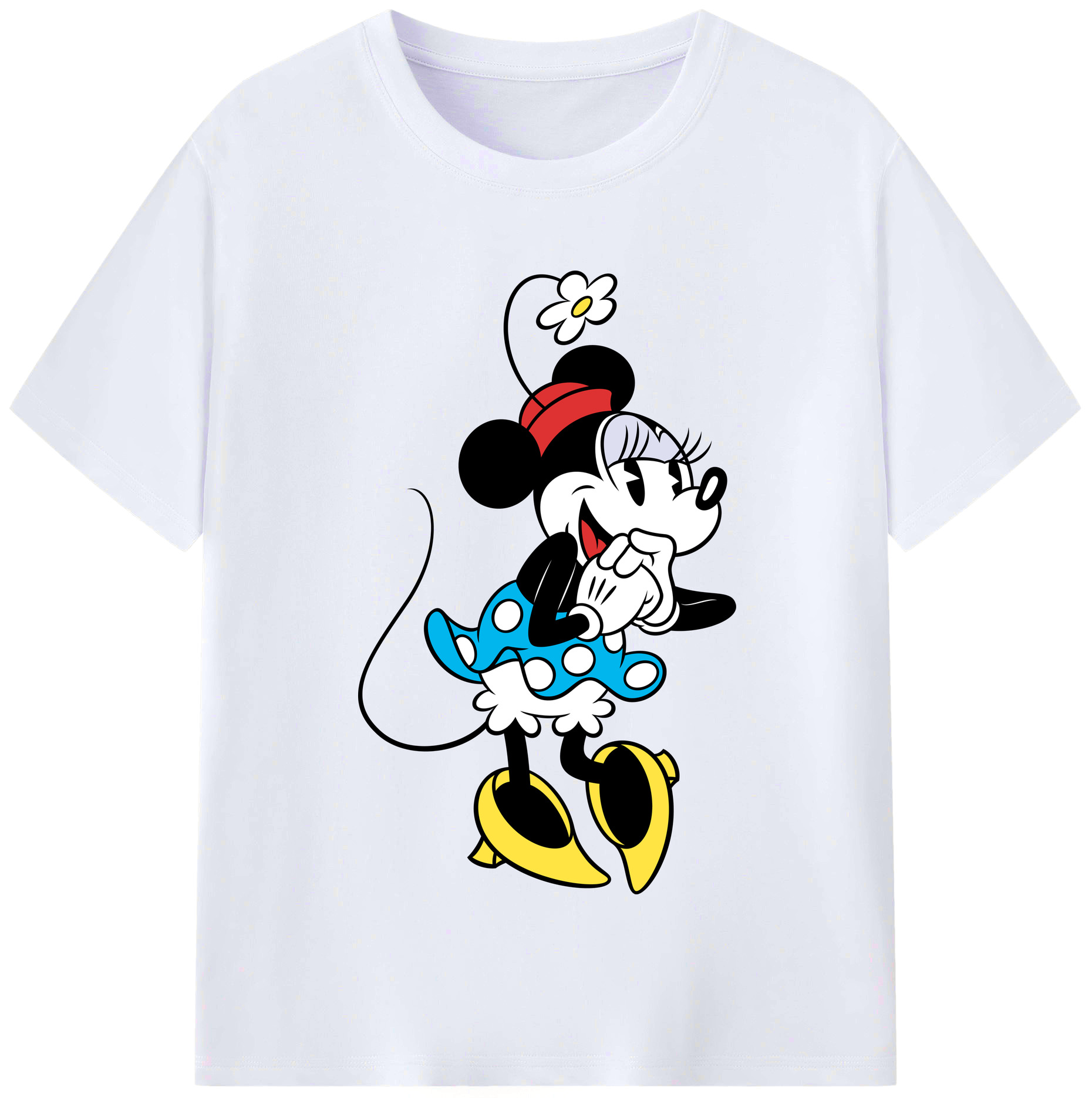 （画像用） ミッキーマウス Mickey Mouse レディースカジュアルプリントTシャツ（綿100％）