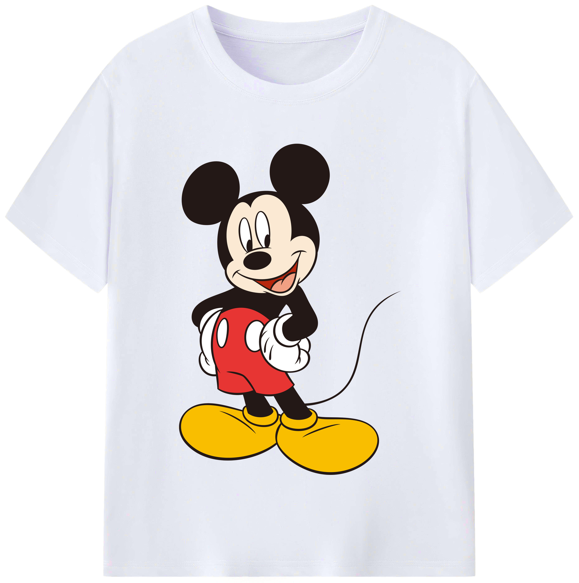 （画像用） ミッキーマウス Mickey Mouse レディースカジュアルプリントTシャツ（綿100％）