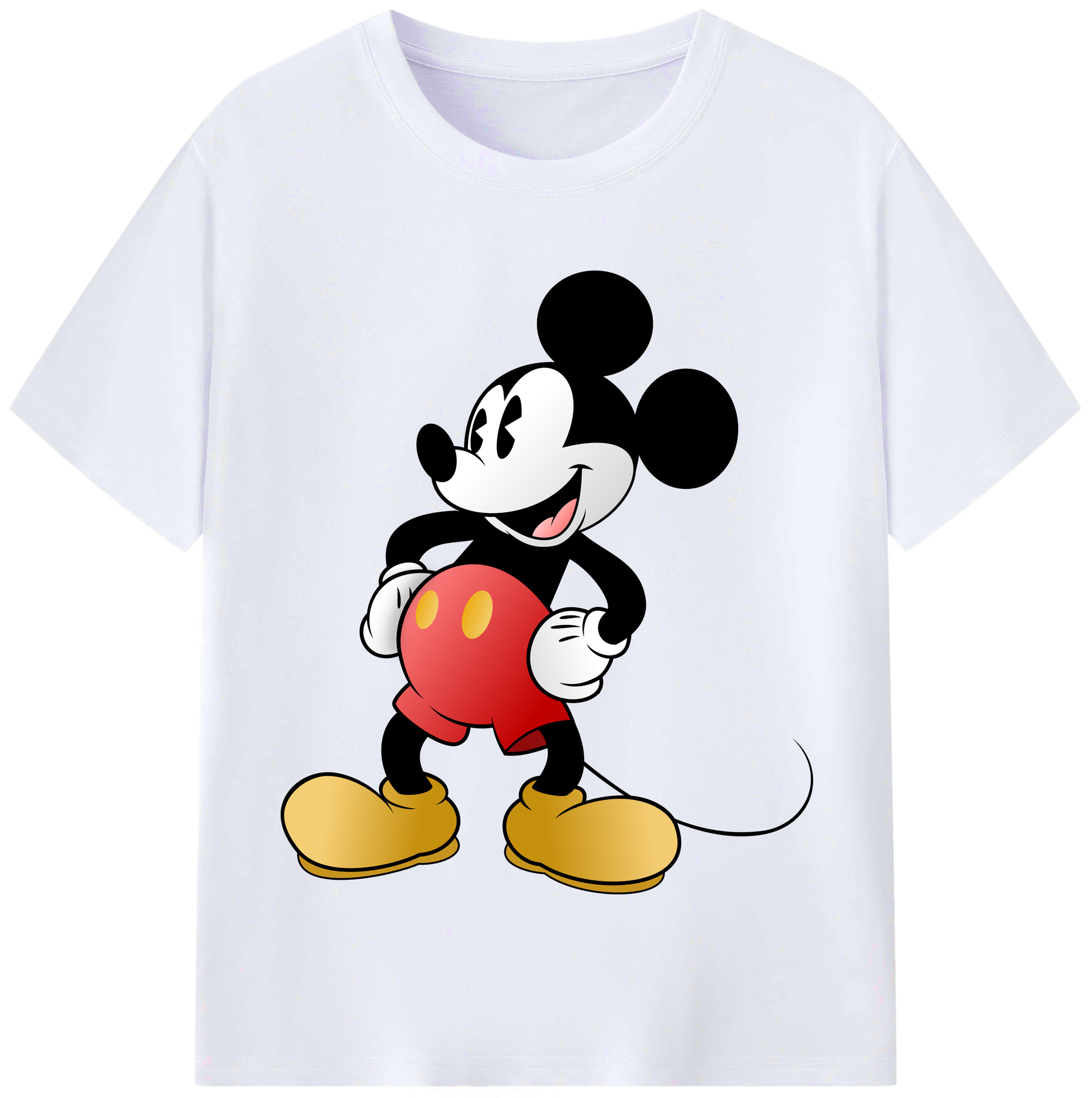 （画像用） ミッキーマウス Mickey Mouse レディースカジュアルプリントTシャツ（綿100％）