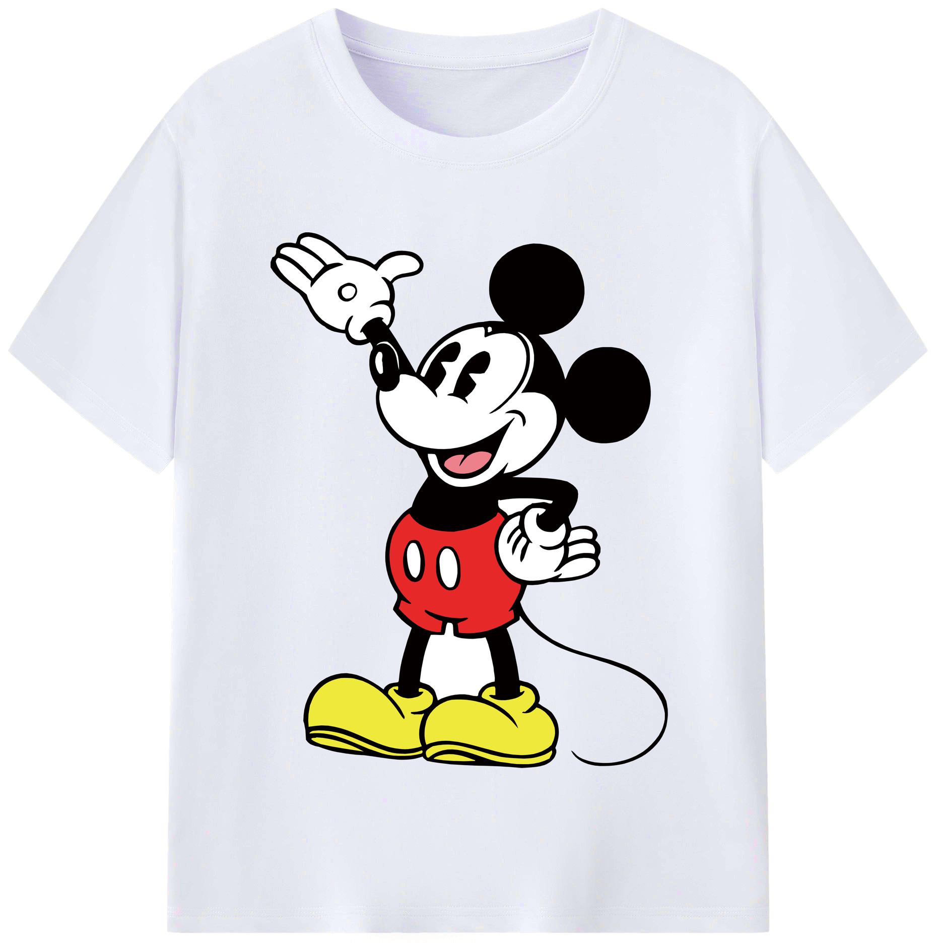（画像用） ミッキーマウス Mickey Mouse レディースカジュアルプリントTシャツ（綿100％）
