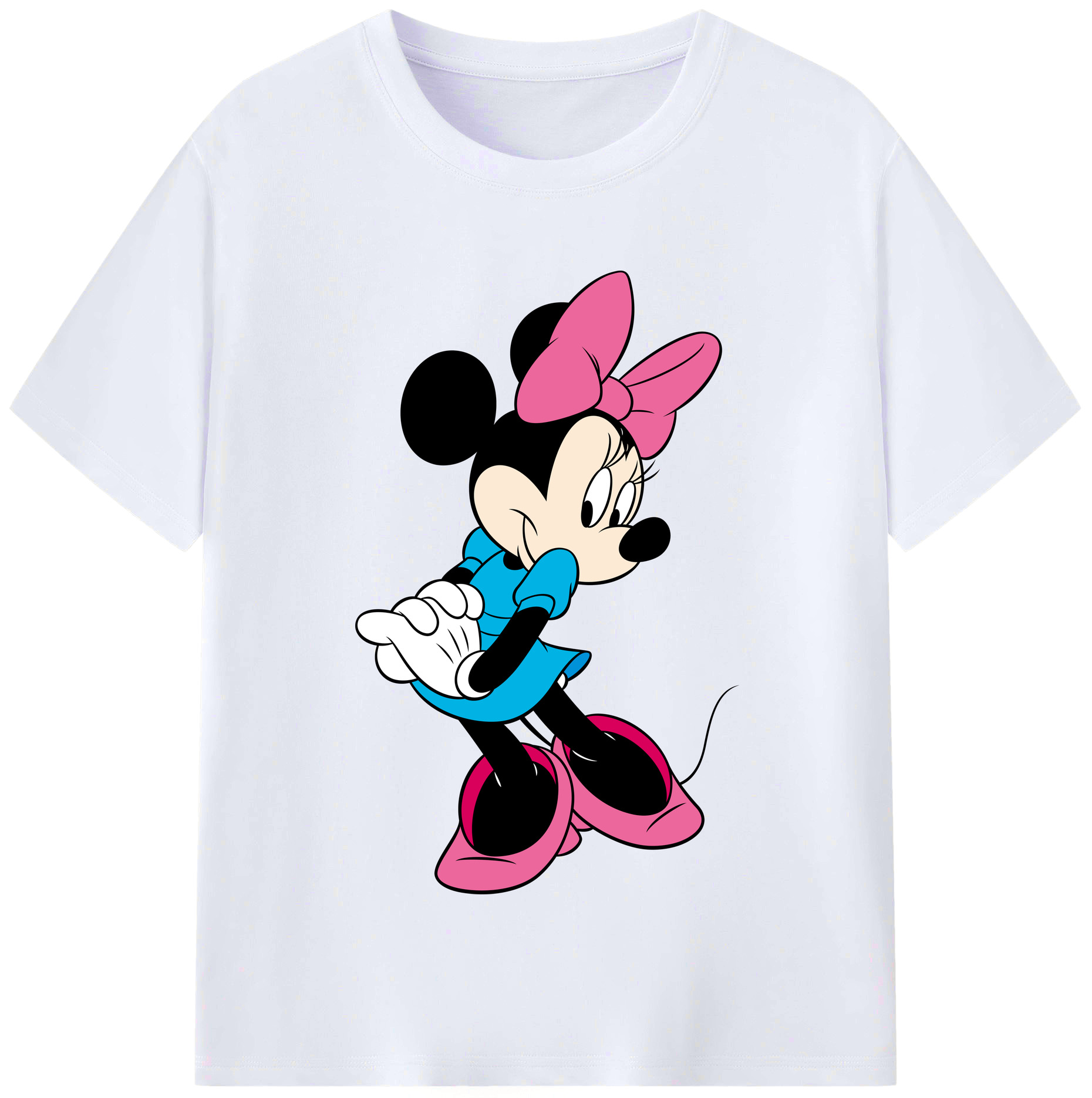 （画像用） ミッキーマウス Mickey Mouse レディースカジュアルプリントTシャツ（綿100％）