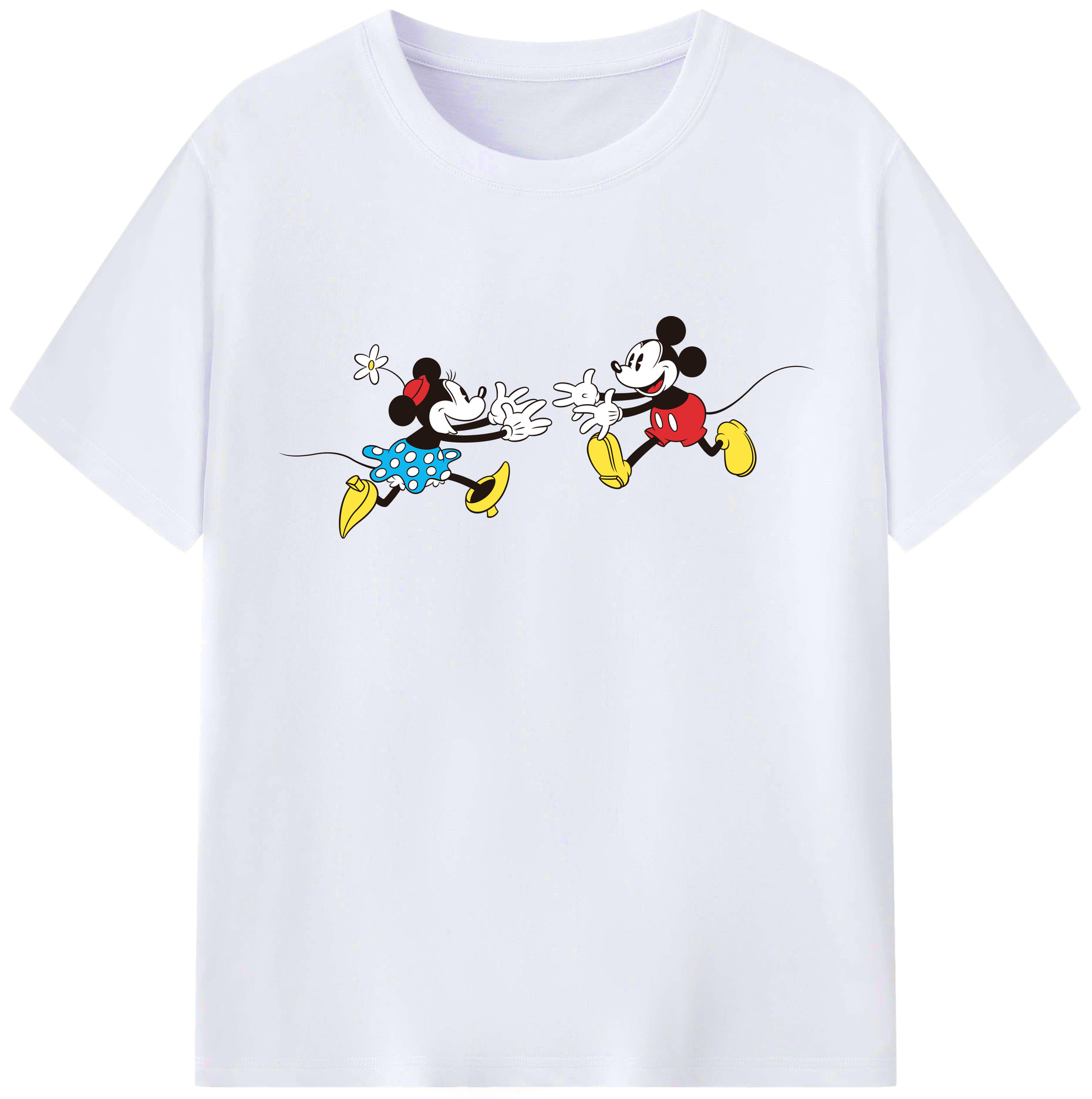 （画像用） ミッキーマウス Mickey Mouse レディースカジュアルプリントTシャツ（綿100％）