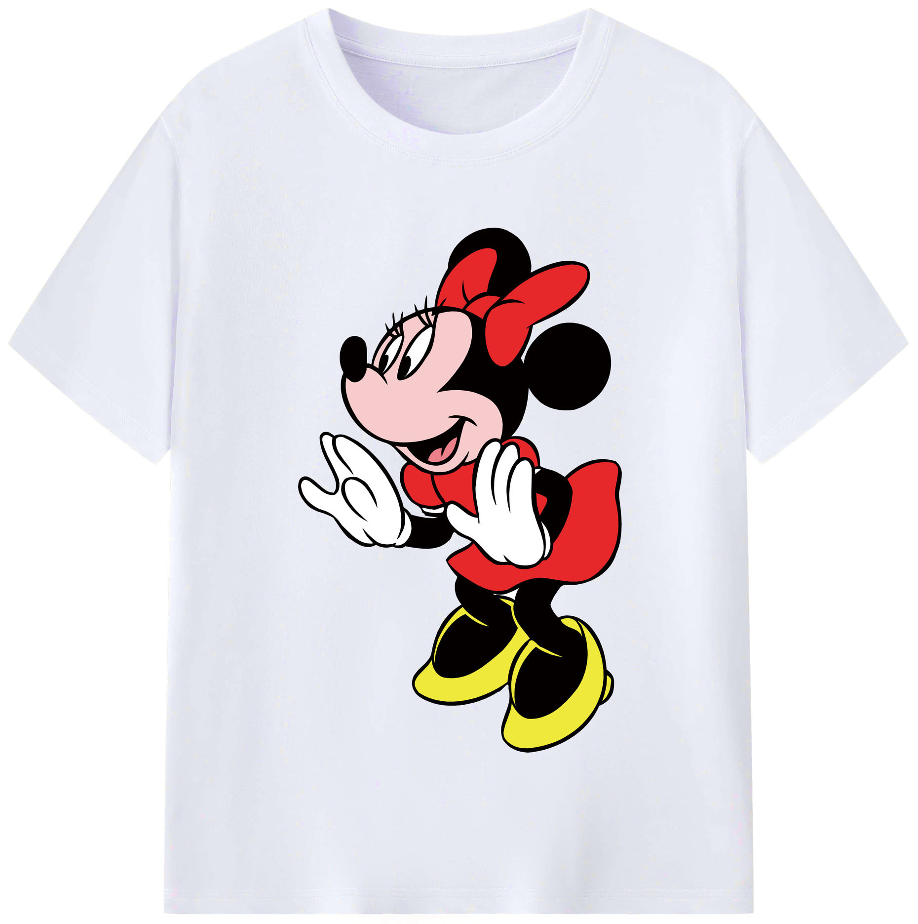 （画像用） ミッキーマウス Mickey Mouse レディースカジュアルプリントTシャツ（綿100％）