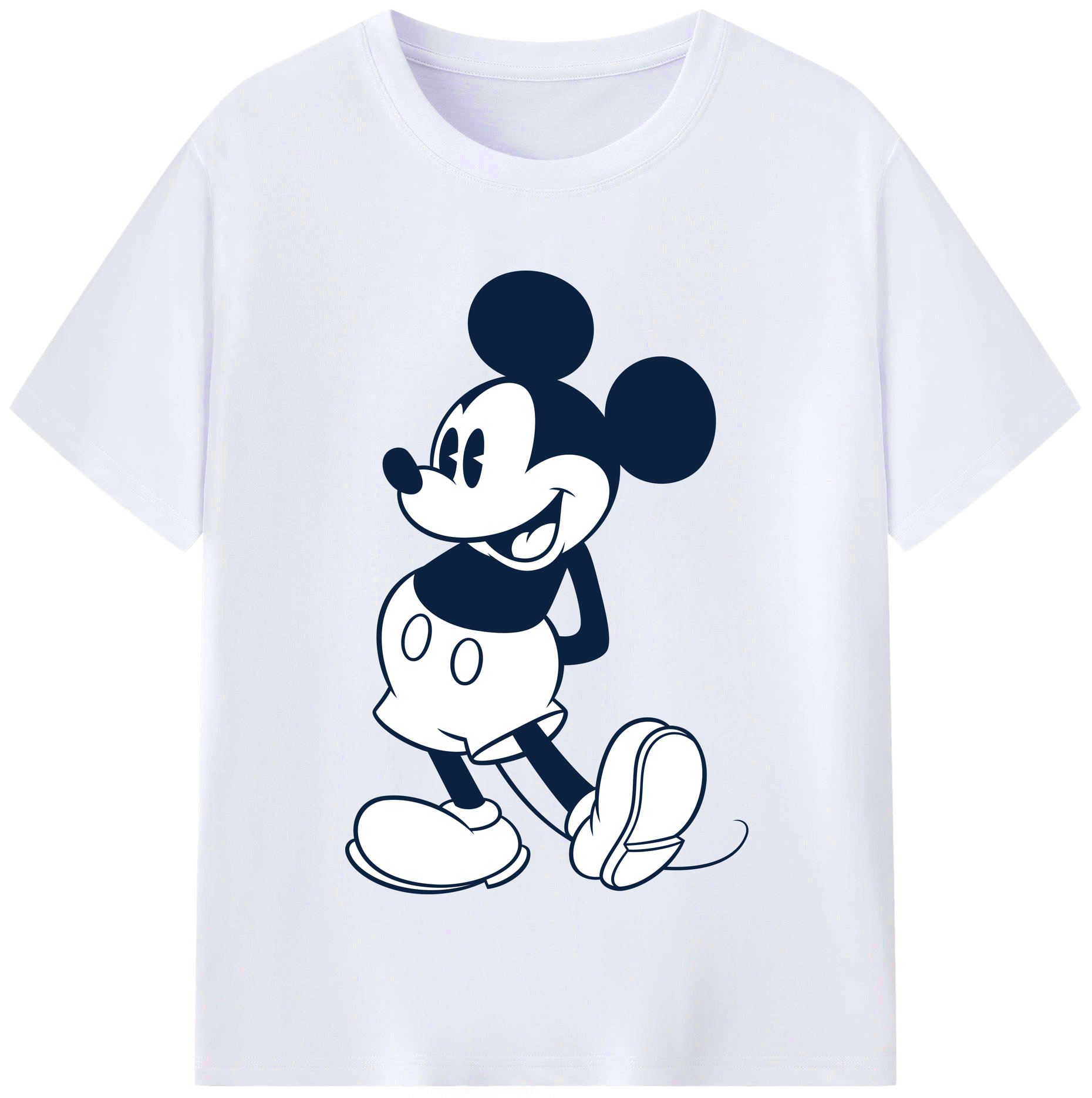 （画像用） ミッキーマウス Mickey Mouse レディースカジュアルプリントTシャツ（綿100％）