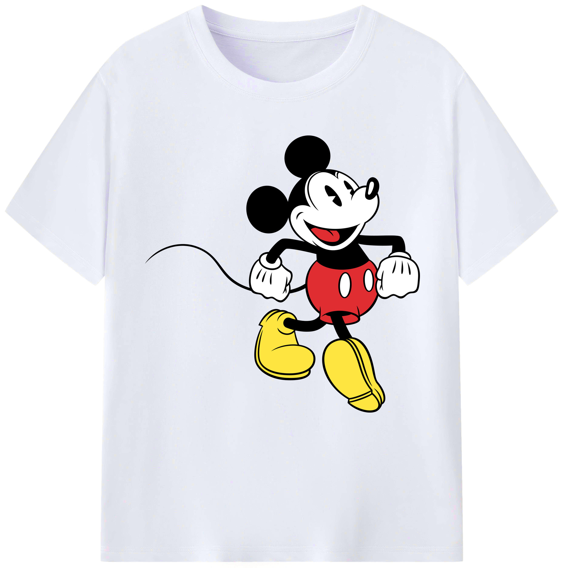 （画像用） ミッキーマウス Mickey Mouse レディースカジュアルプリントTシャツ（綿100％）
