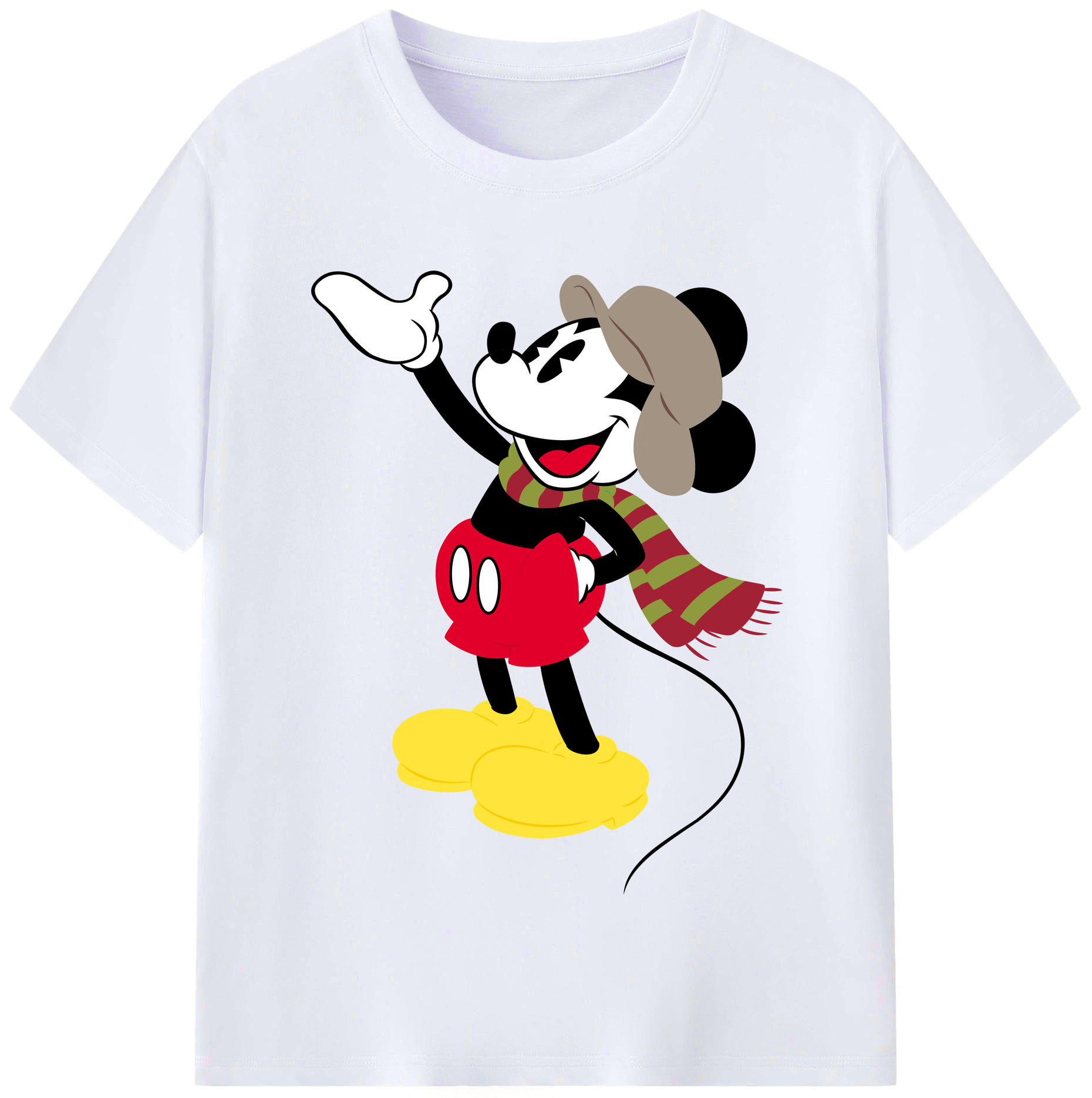 （画像用） ミッキーマウス Mickey Mouse レディースカジュアルプリントTシャツ（綿100％）