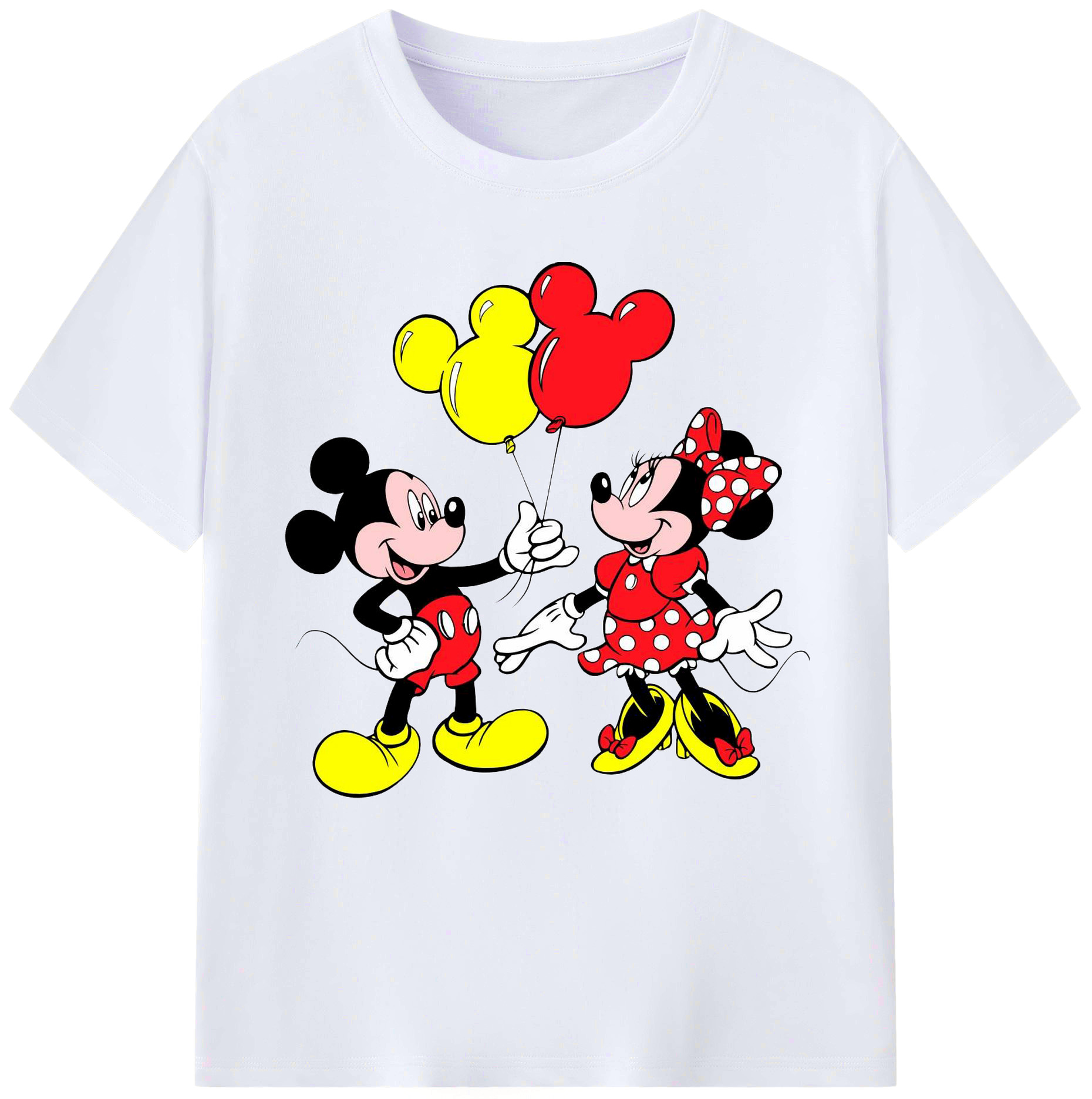 （画像用） ミッキーマウス Mickey Mouse レディースカジュアルプリントTシャツ（綿100％）