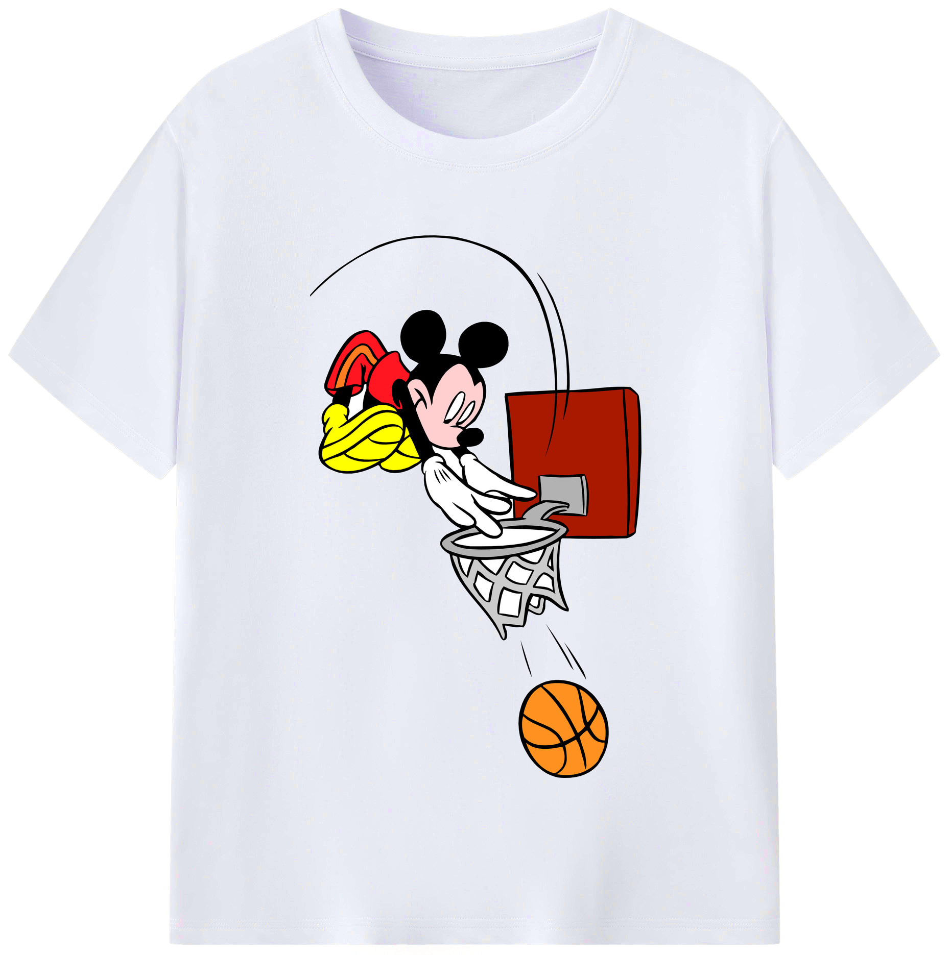 （画像用） ミッキーマウス Mickey Mouse レディースカジュアルプリントTシャツ（綿100％）