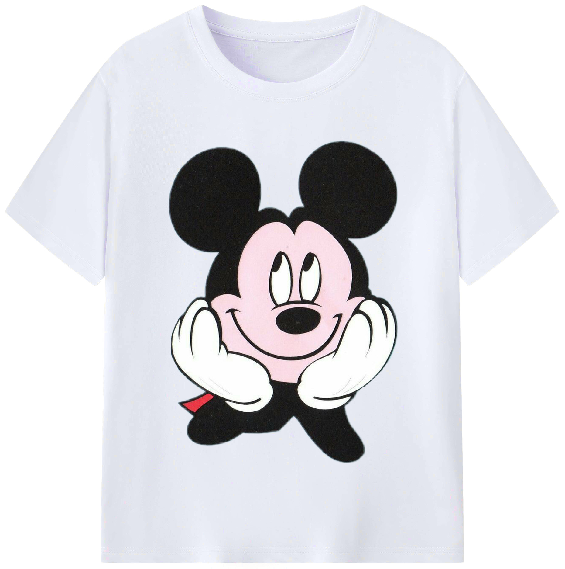 （画像用） ミッキーマウス Mickey Mouse レディースカジュアルプリントTシャツ（綿100％）