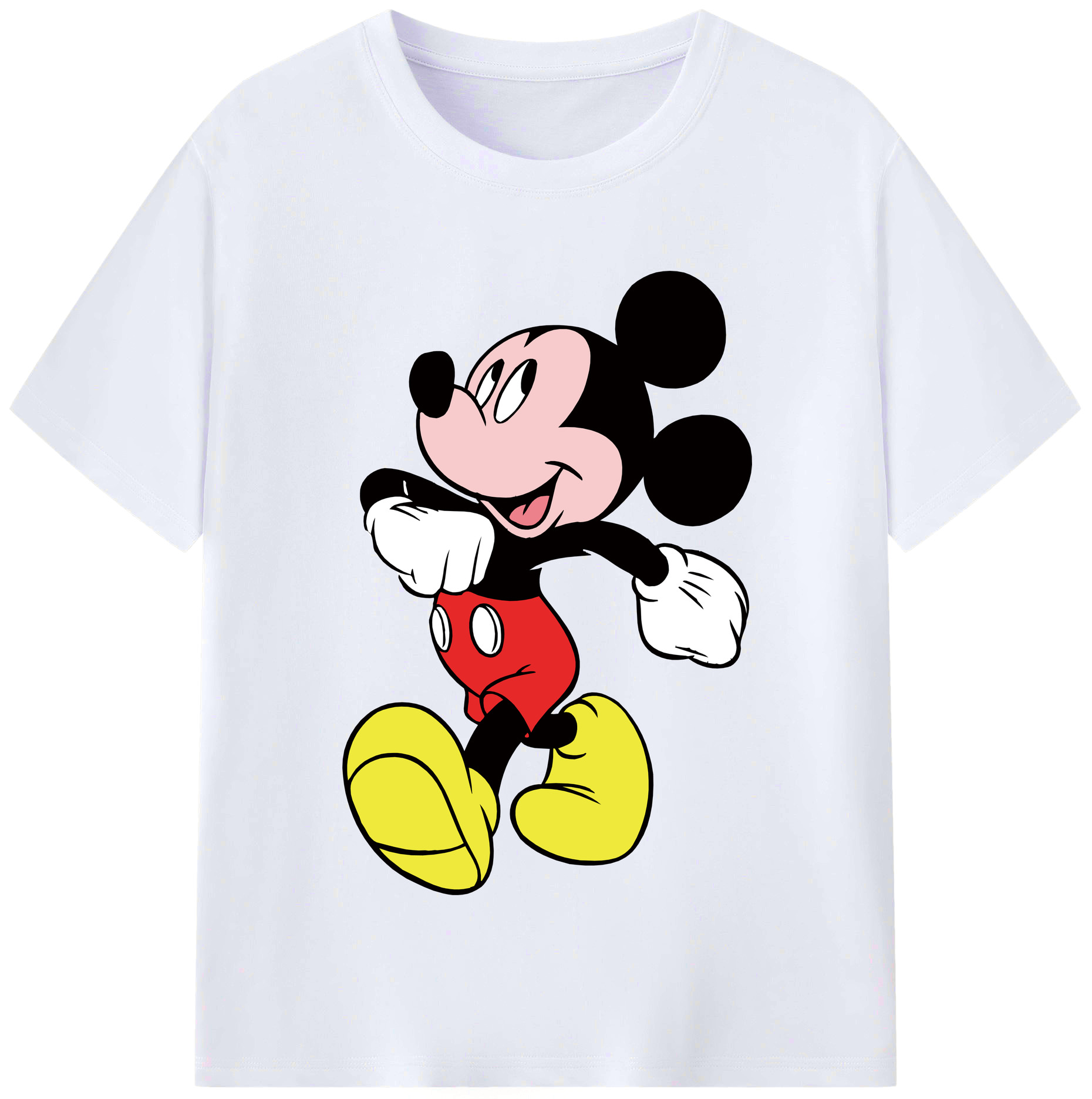 （画像用） ミッキーマウス Mickey Mouse レディースカジュアルプリントTシャツ（綿100％）