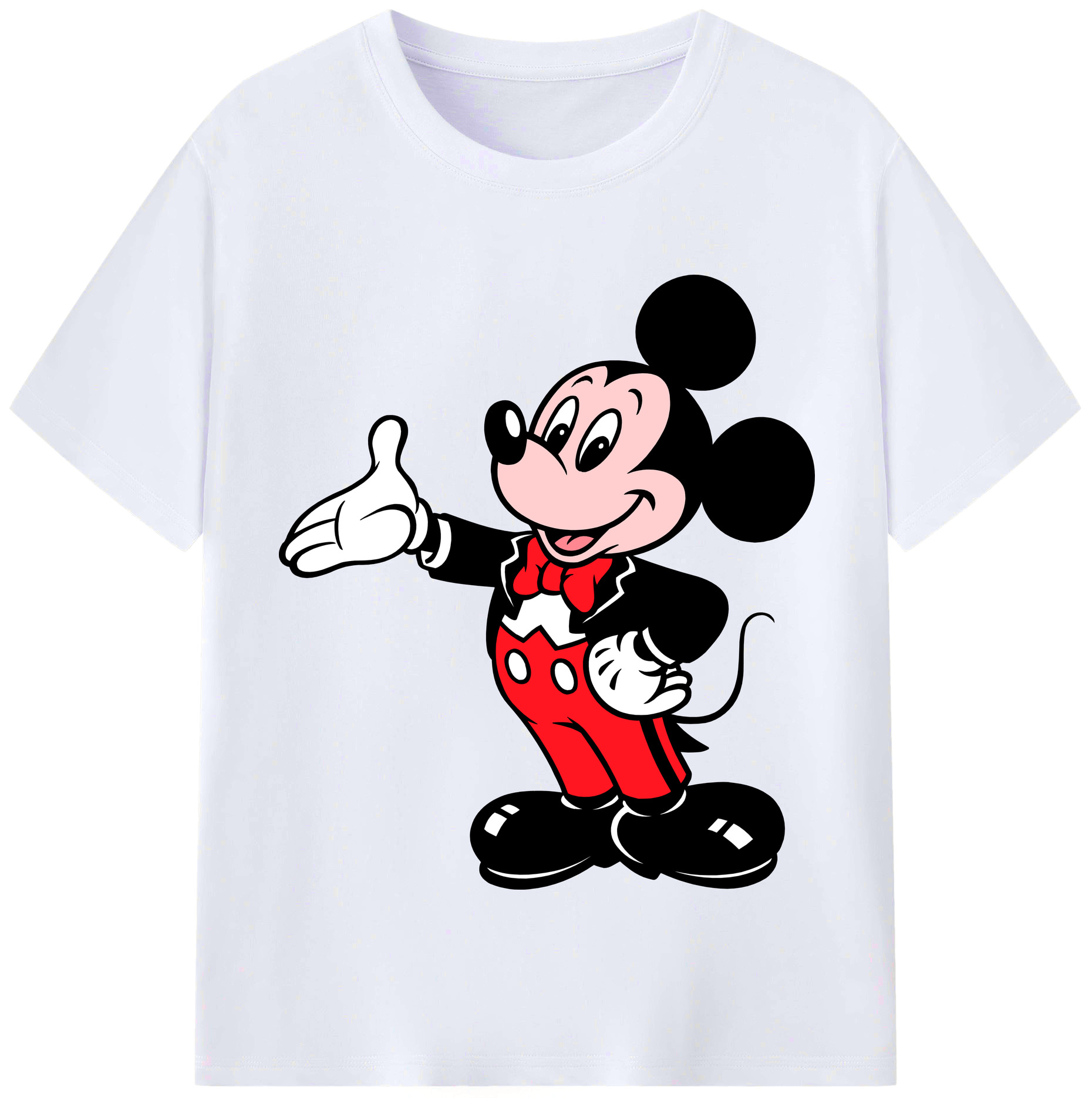 （画像用） ミッキーマウス Mickey Mouse レディースカジュアルプリントTシャツ（綿100％）