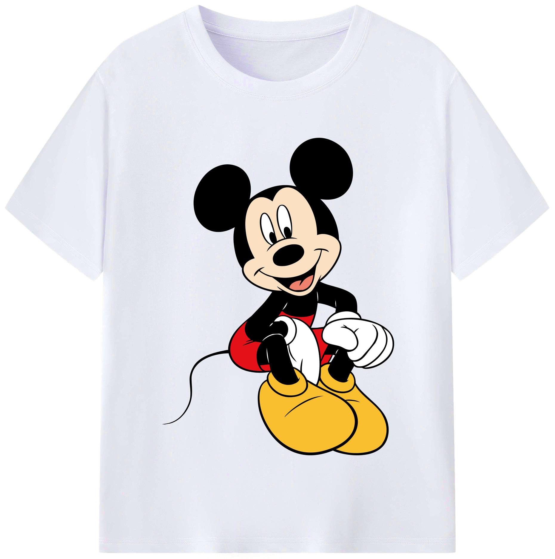 （画像用） ミッキーマウス Mickey Mouse レディースカジュアルプリントTシャツ（綿100％）