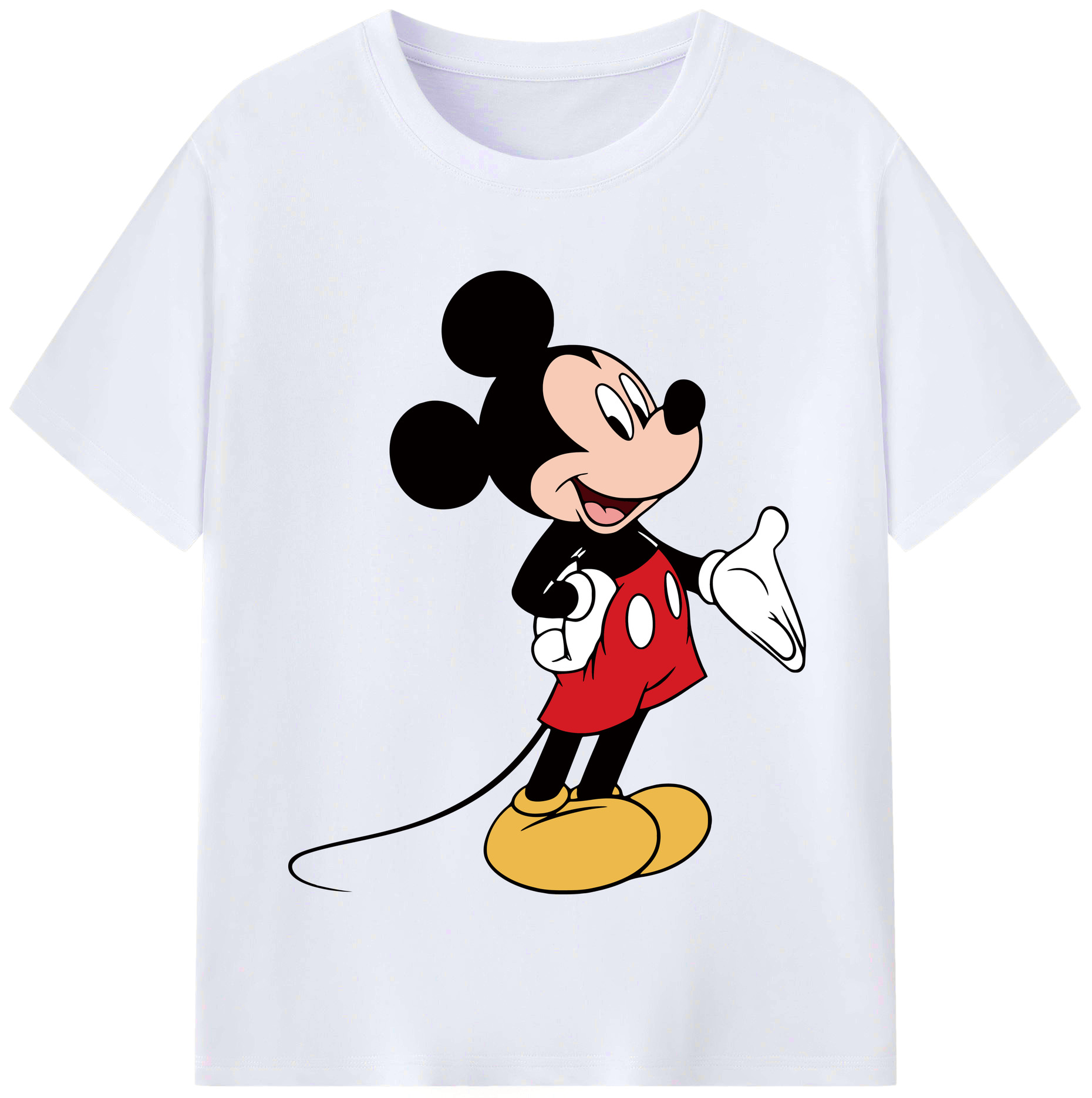 （画像用） ミッキーマウス Mickey Mouse レディースカジュアルプリントTシャツ（綿100％）