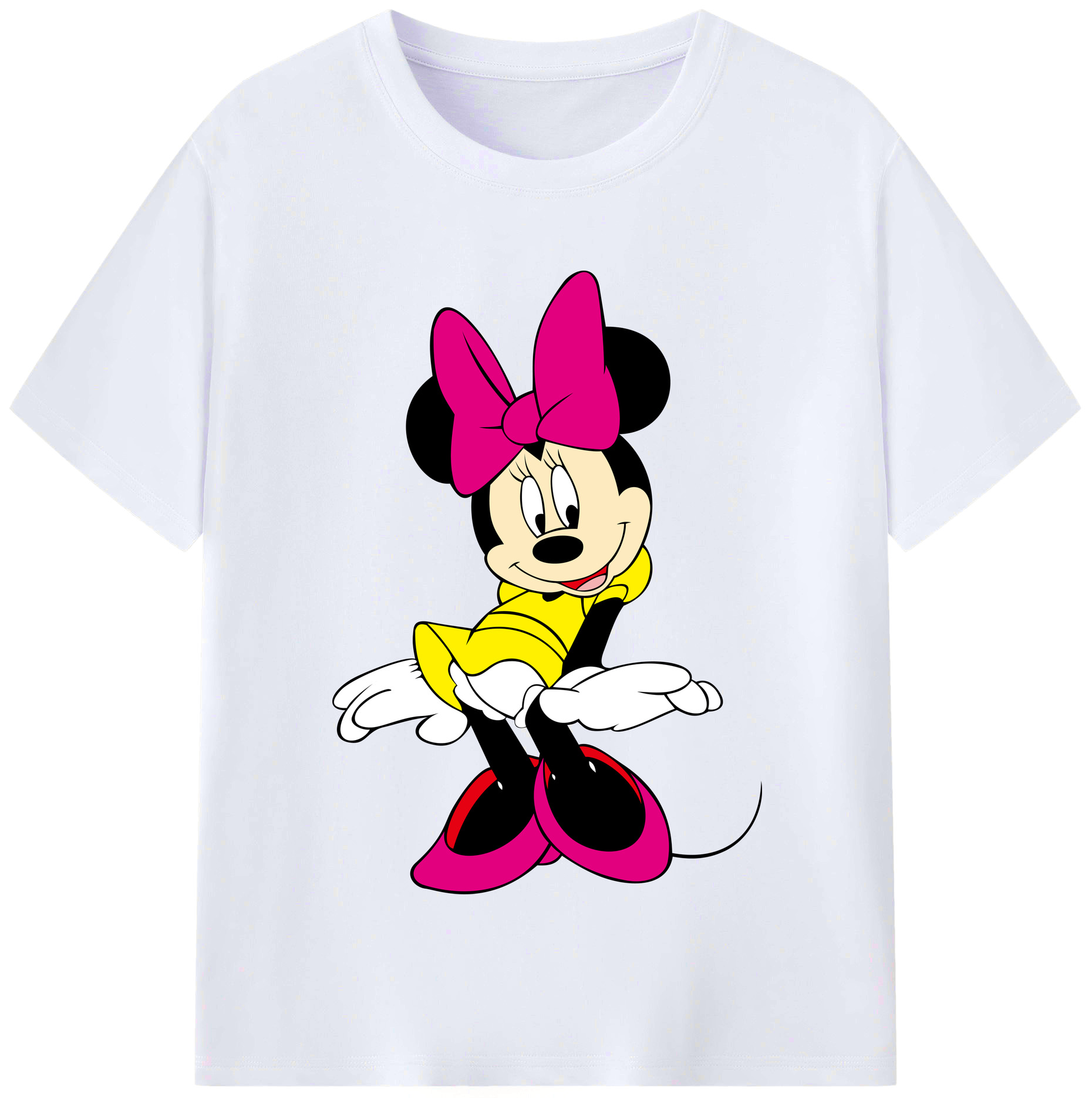 （画像用） ミッキーマウス Mickey Mouse レディースカジュアルプリントTシャツ（綿100％）