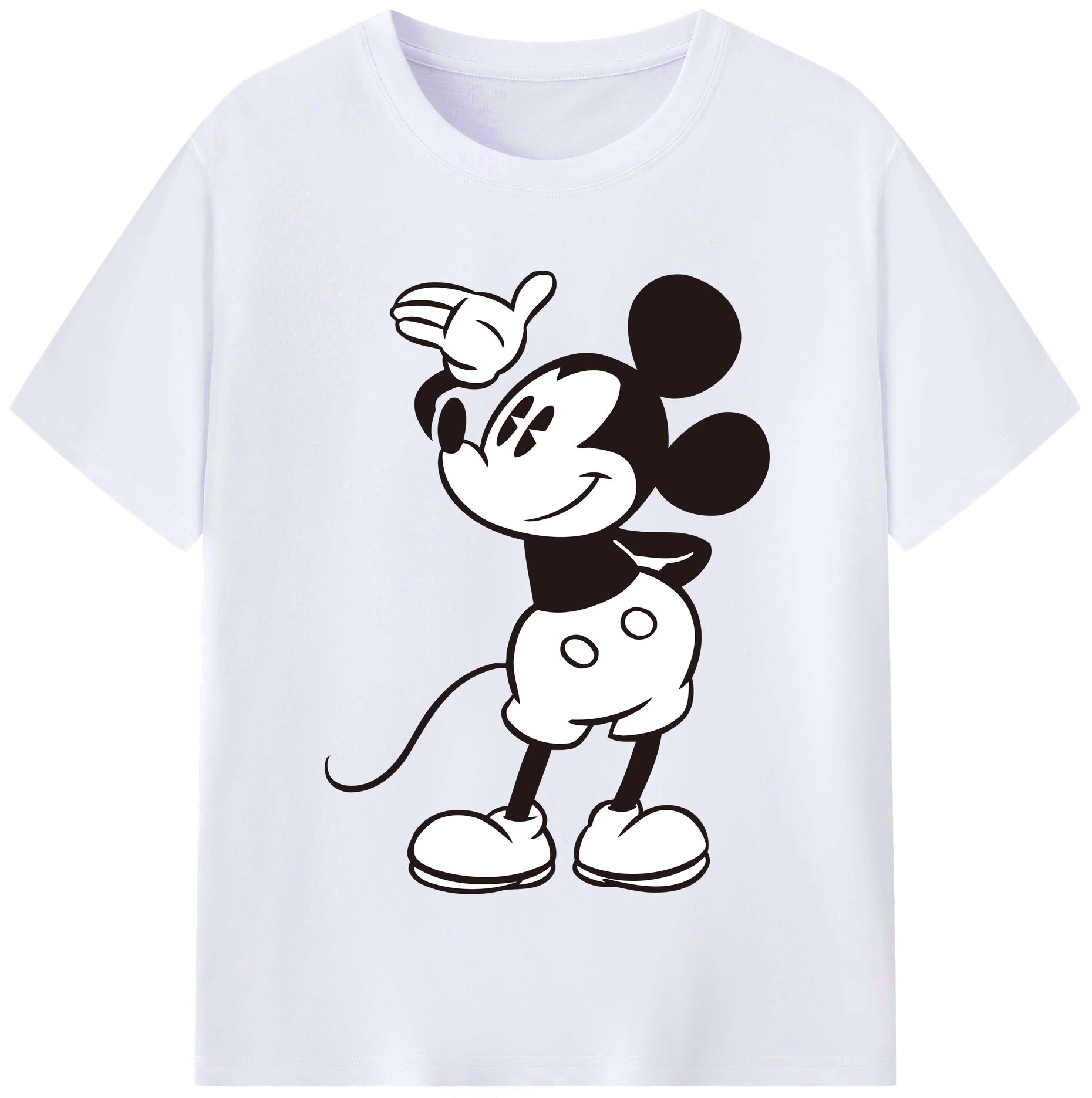 （画像用） ミッキーマウス Mickey Mouse レディースカジュアルプリントTシャツ（綿100％）