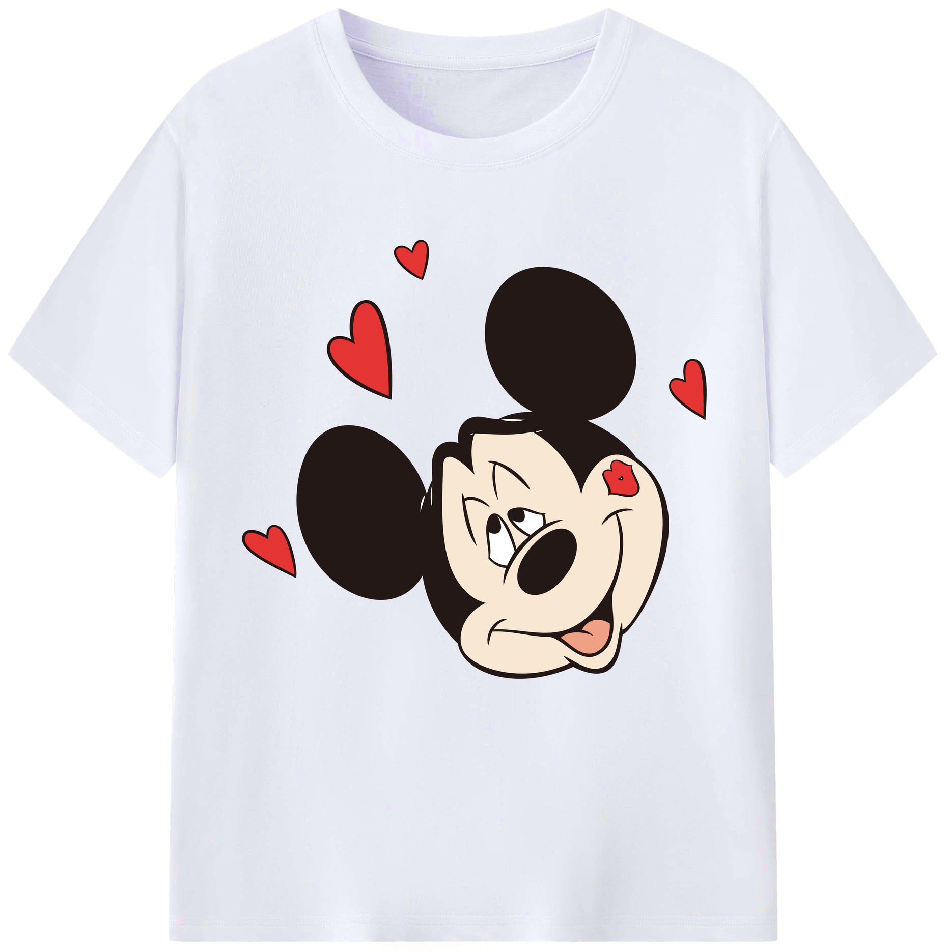 （画像用） ミッキーマウス Mickey Mouse レディースカジュアルプリントTシャツ（綿100％）