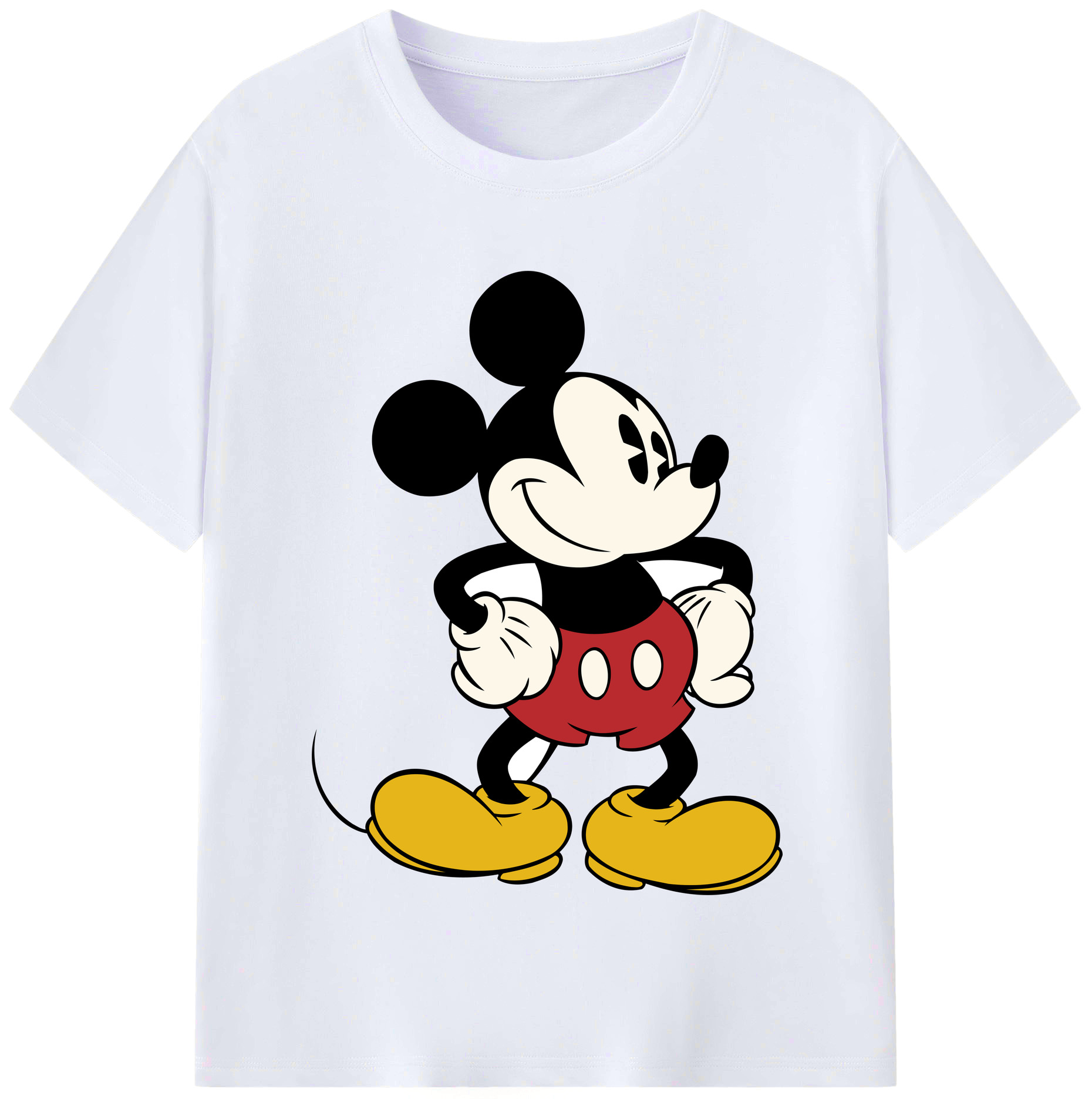 （画像用） ミッキーマウス Mickey Mouse レディースカジュアルプリントTシャツ（綿100％）
