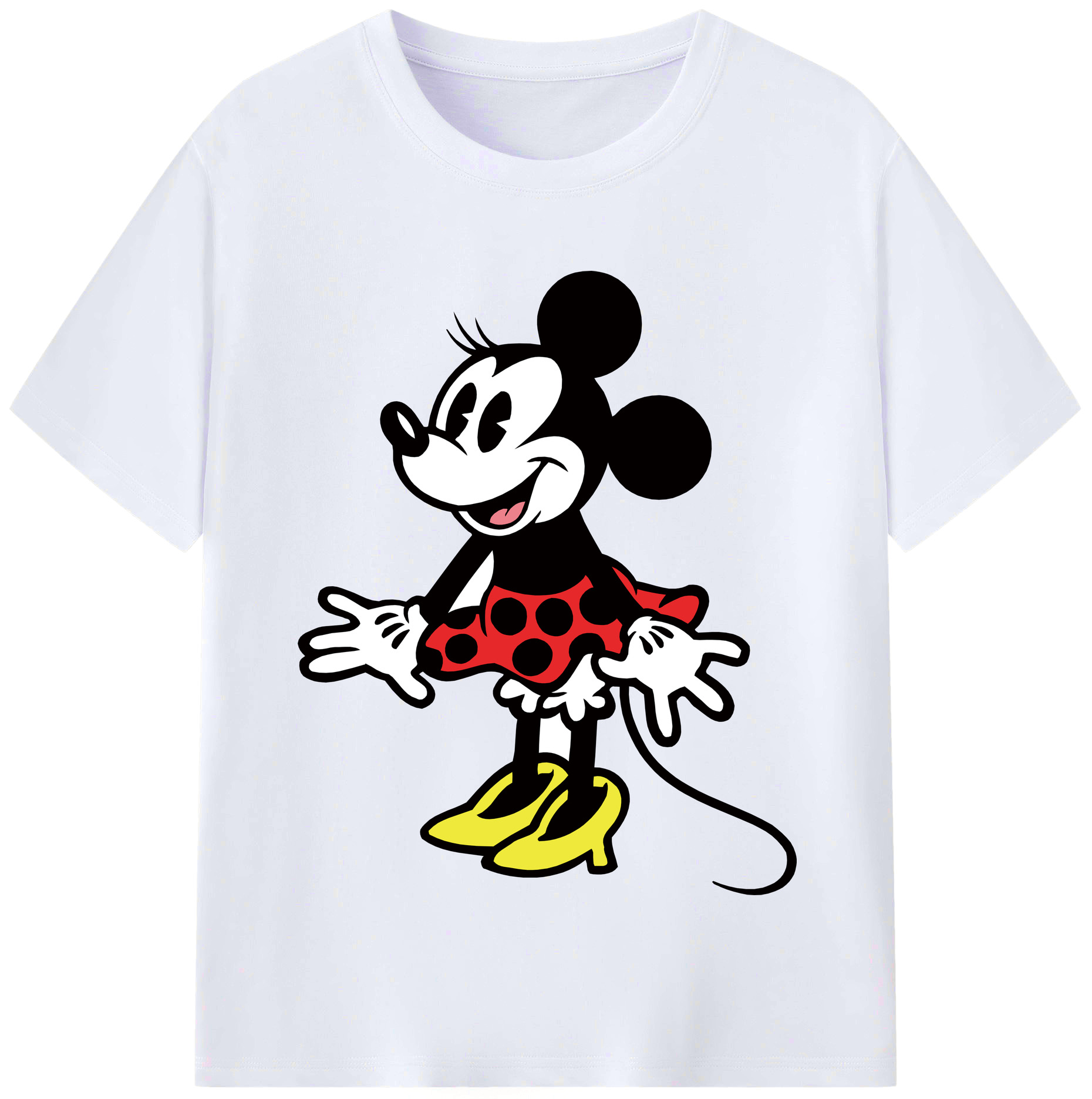 （画像用） ミッキーマウス Mickey Mouse レディースカジュアルプリントTシャツ（綿100％）