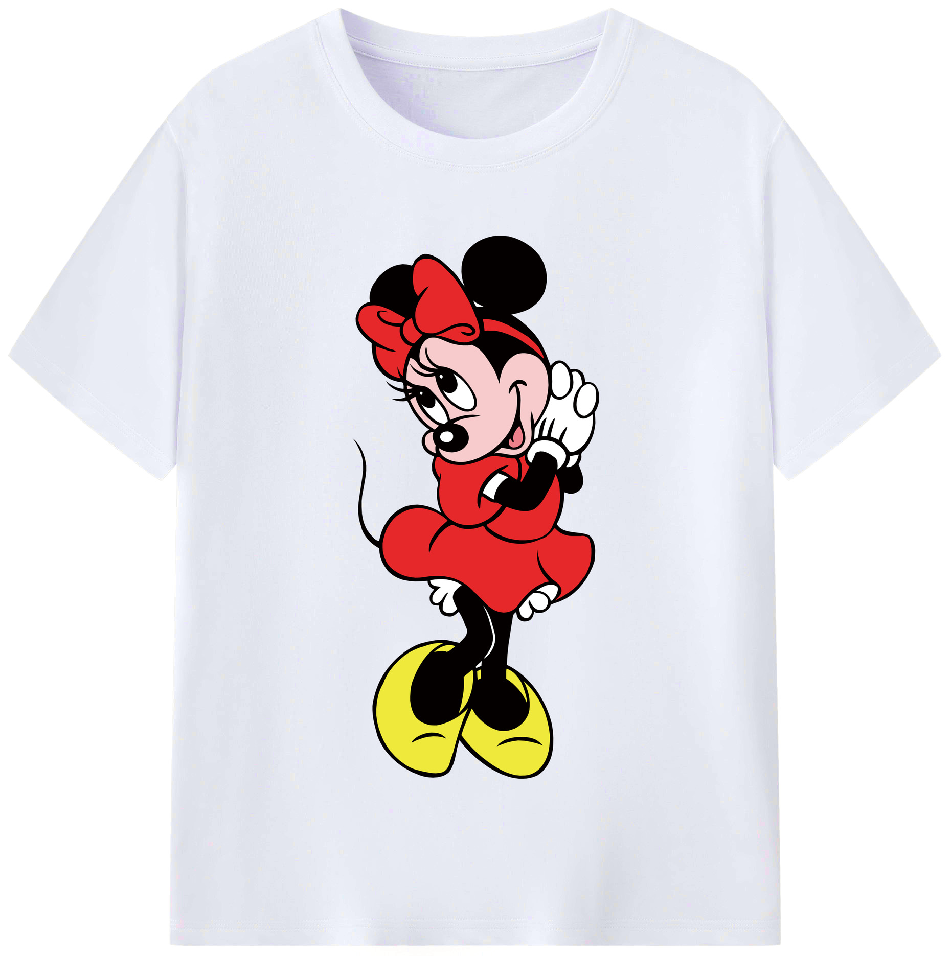 （画像用） ミッキーマウス Mickey Mouse レディースカジュアルプリントTシャツ（綿100％）