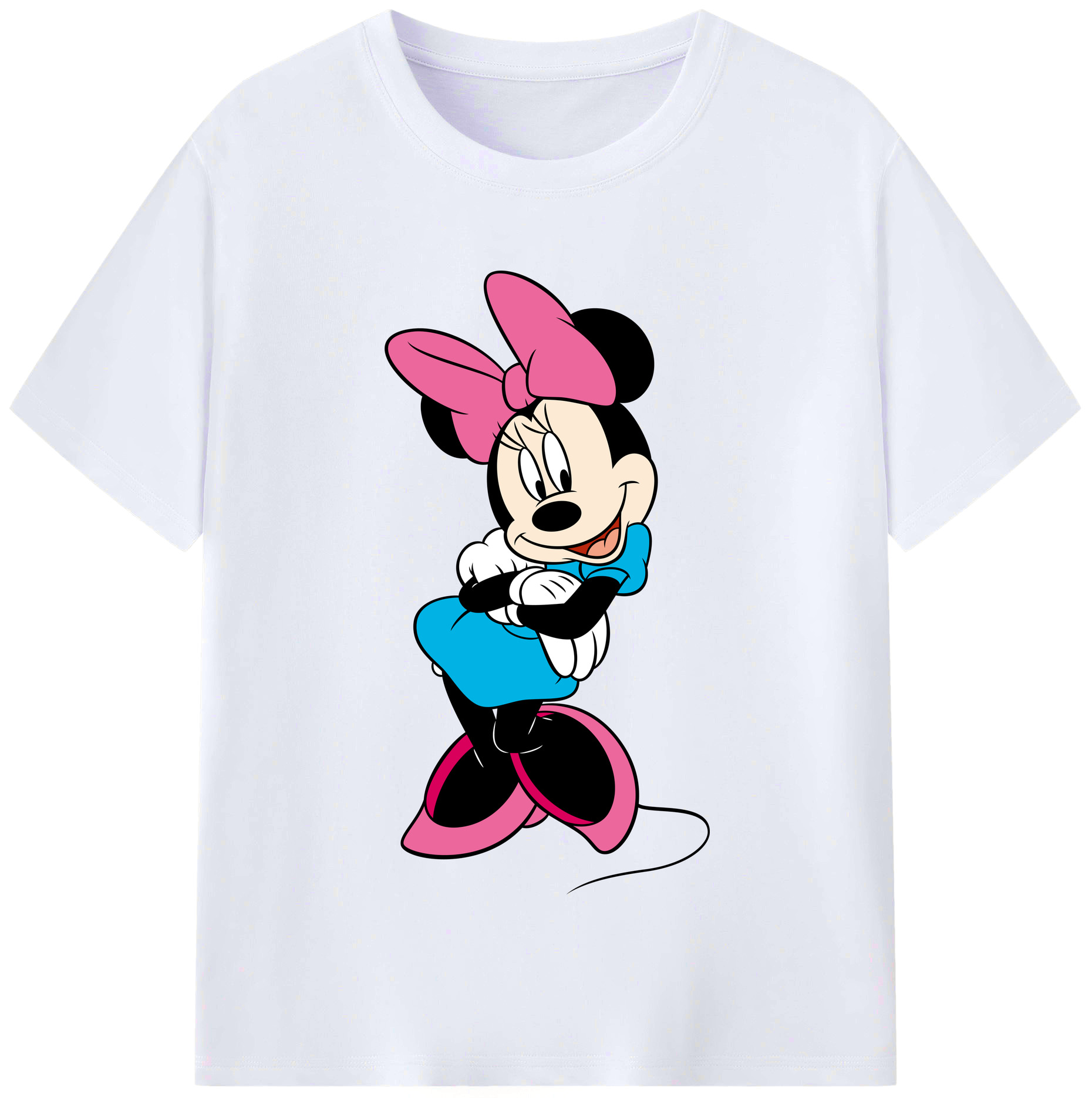 （画像用） ミッキーマウス Mickey Mouse レディースカジュアルプリントTシャツ（綿100％）