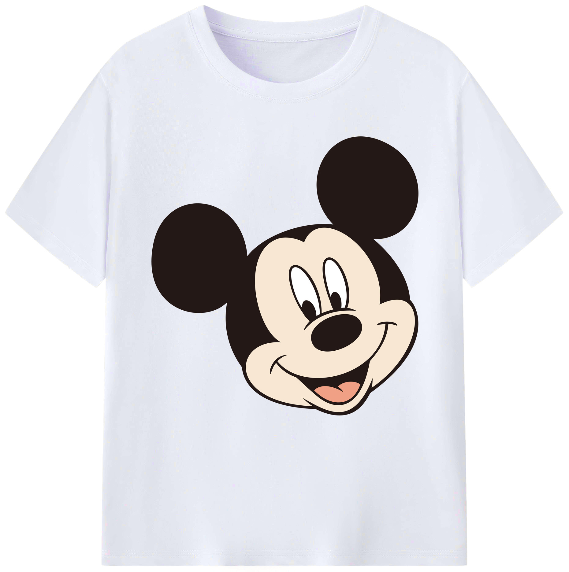 （画像用） ミッキーマウス Mickey Mouse レディースカジュアルプリントTシャツ（綿100％）