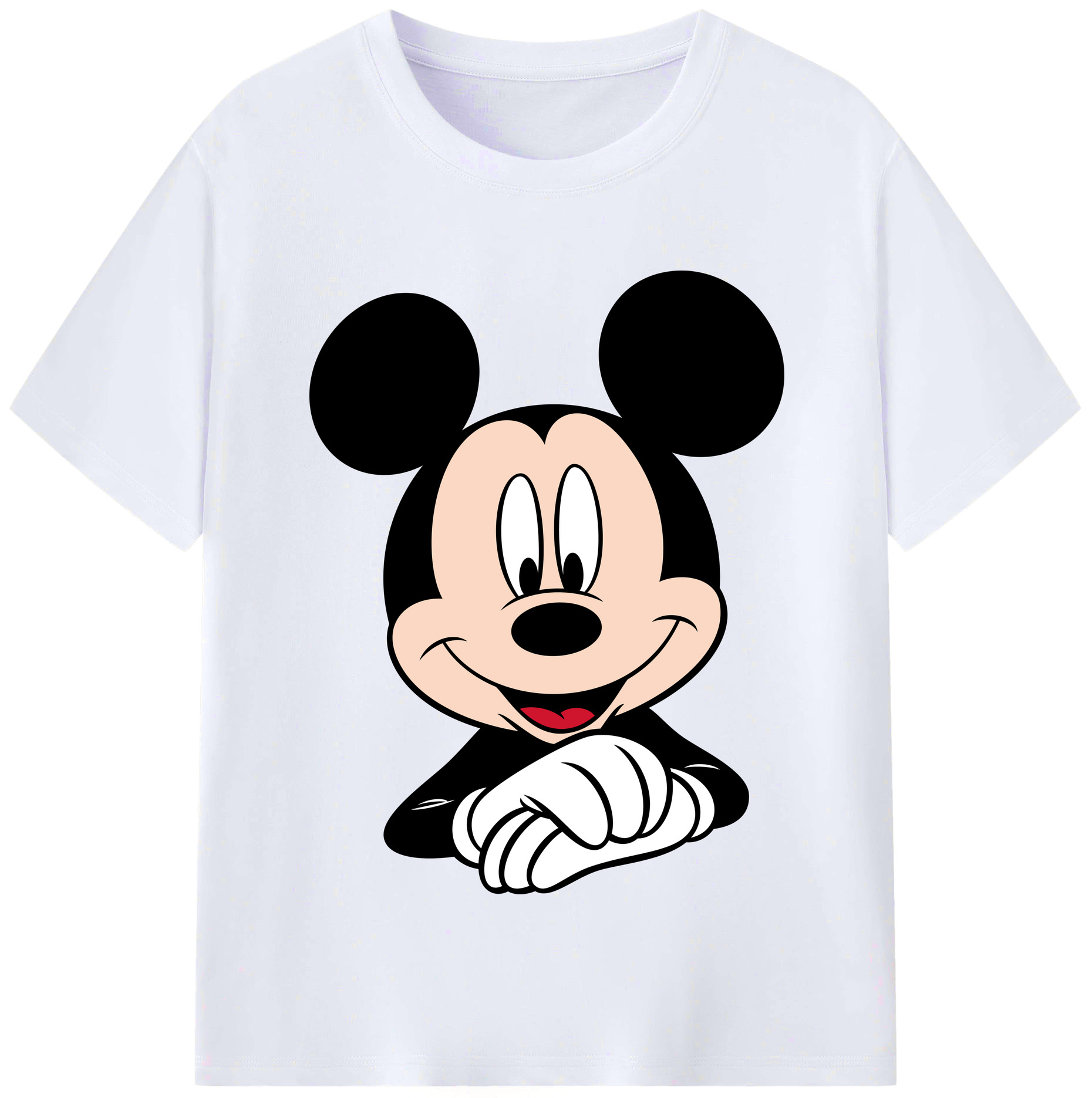 （画像用） ミッキーマウス Mickey Mouse レディースカジュアルプリントTシャツ（綿100％）