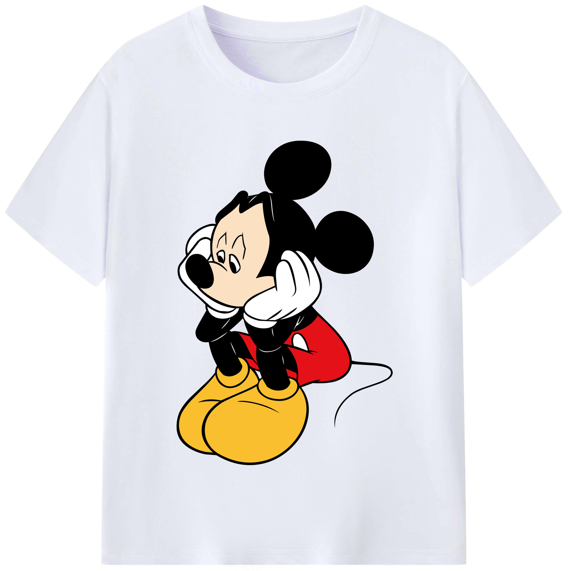 （画像用） ミッキーマウス Mickey Mouse レディースカジュアルプリントTシャツ（綿100％）