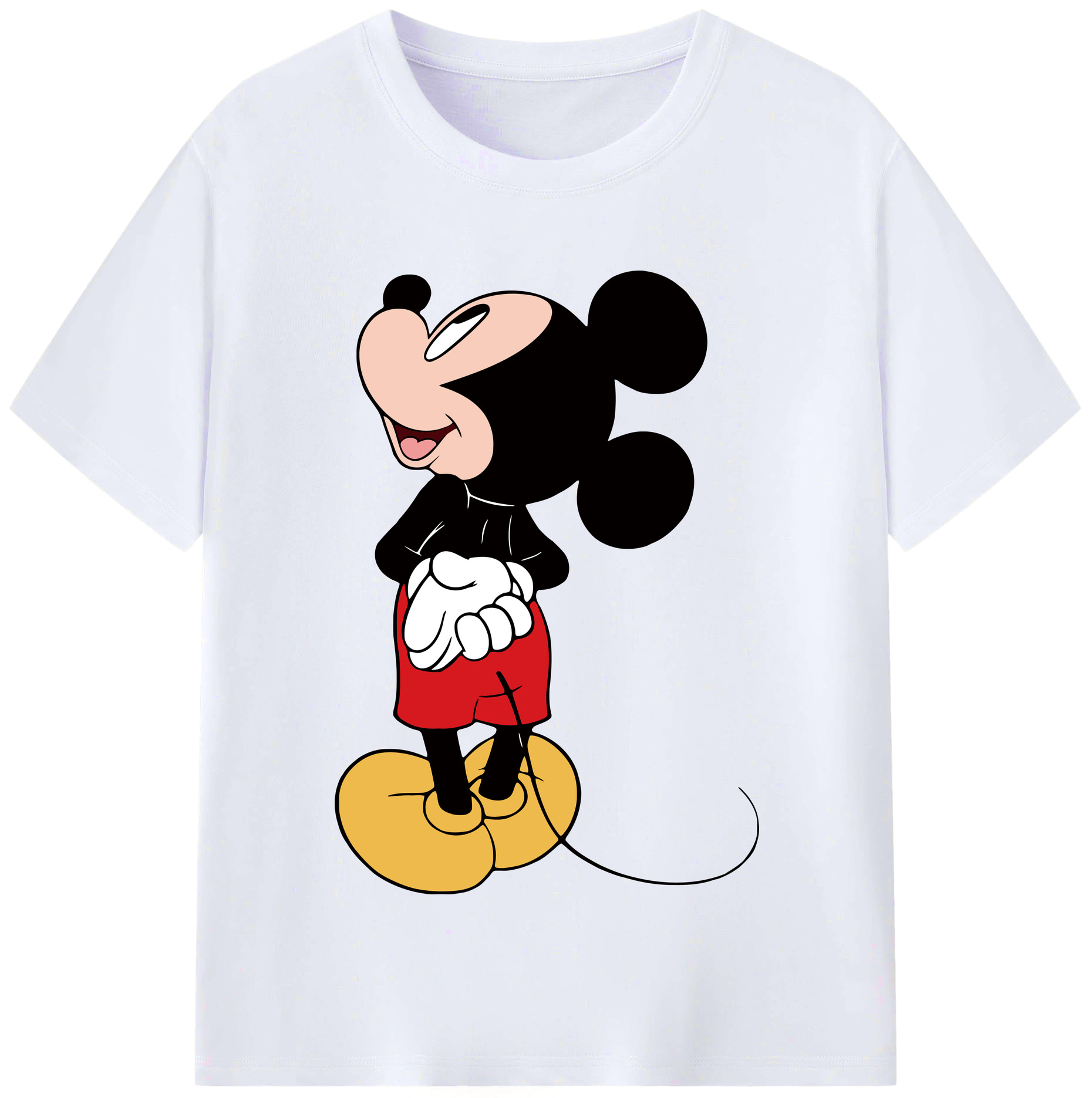 （画像用） ミッキーマウス Mickey Mouse レディースカジュアルプリントTシャツ（綿100％）