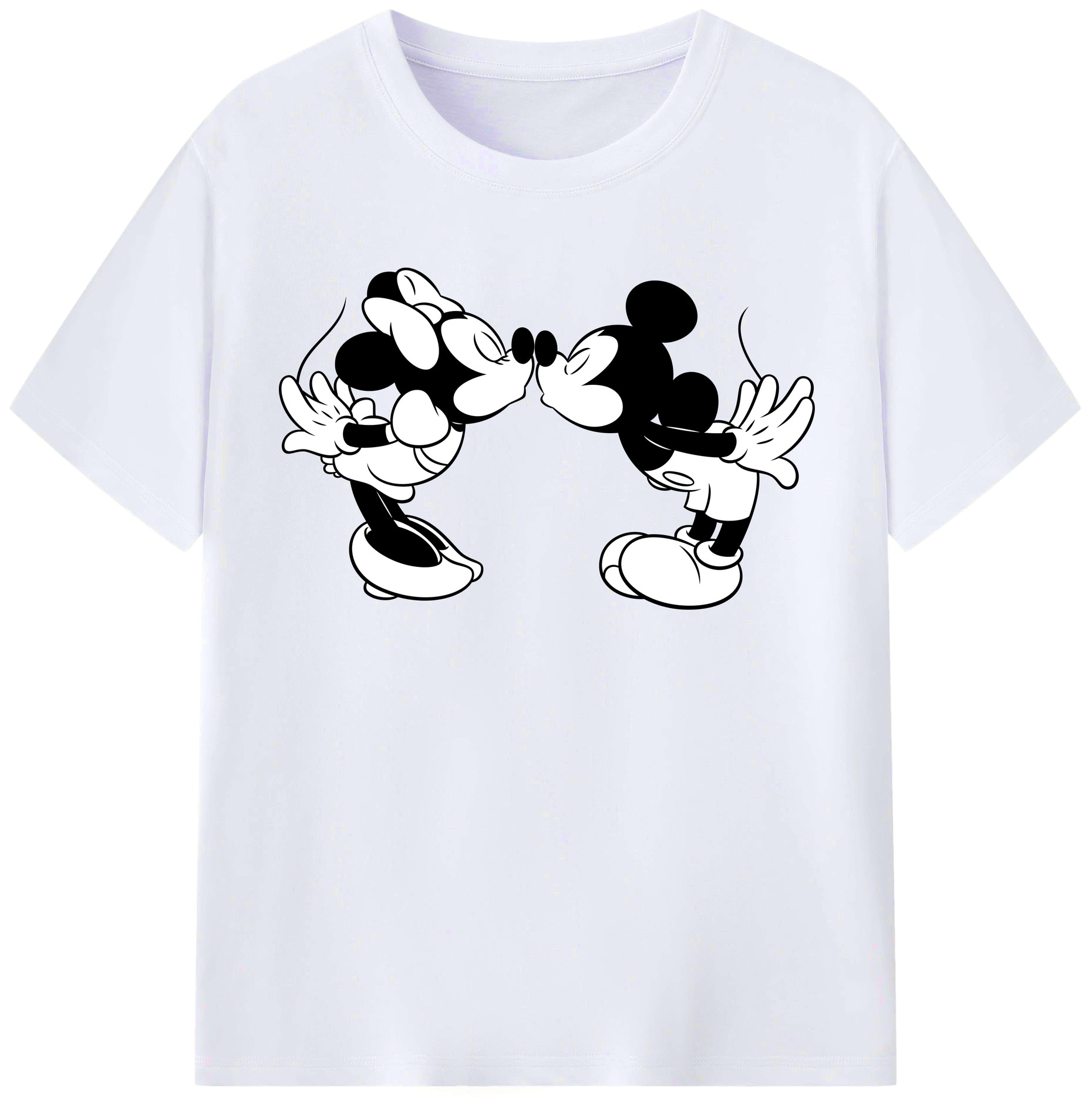 （画像用） ミッキーマウス Mickey Mouse レディースカジュアルプリントTシャツ（綿100％）