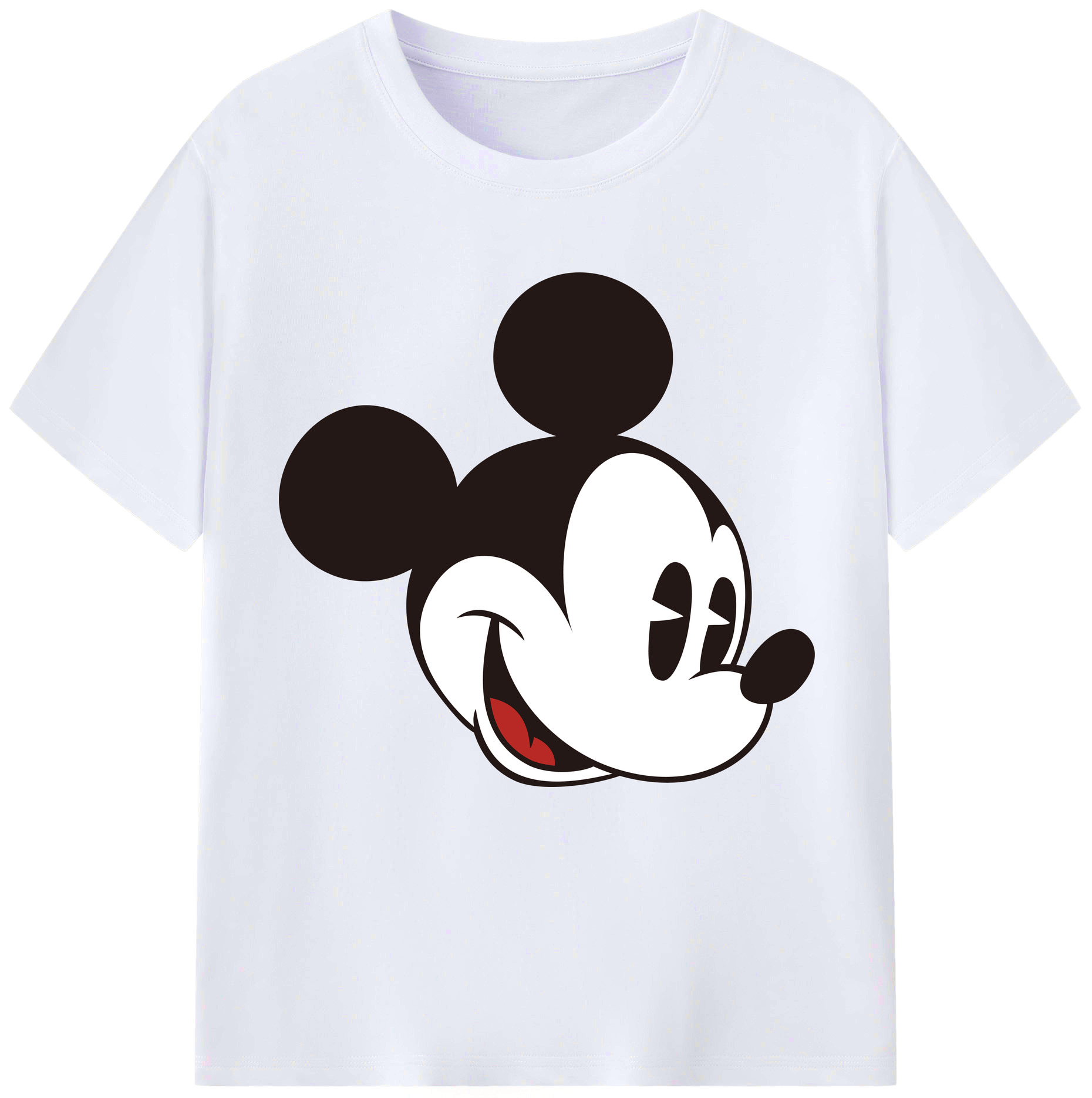 （画像用） ミッキーマウス Mickey Mouse レディースカジュアルプリントTシャツ（綿100％）