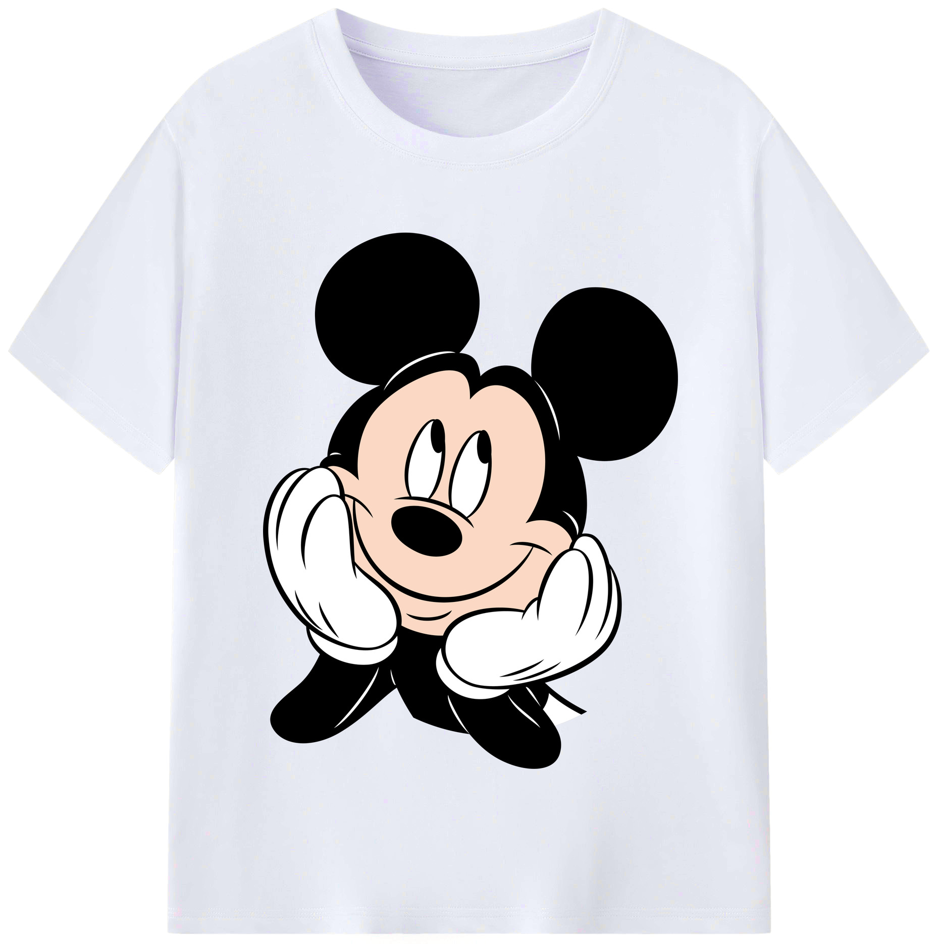 （画像用） ミッキーマウス Mickey Mouse レディースカジュアルプリントTシャツ（綿100％）