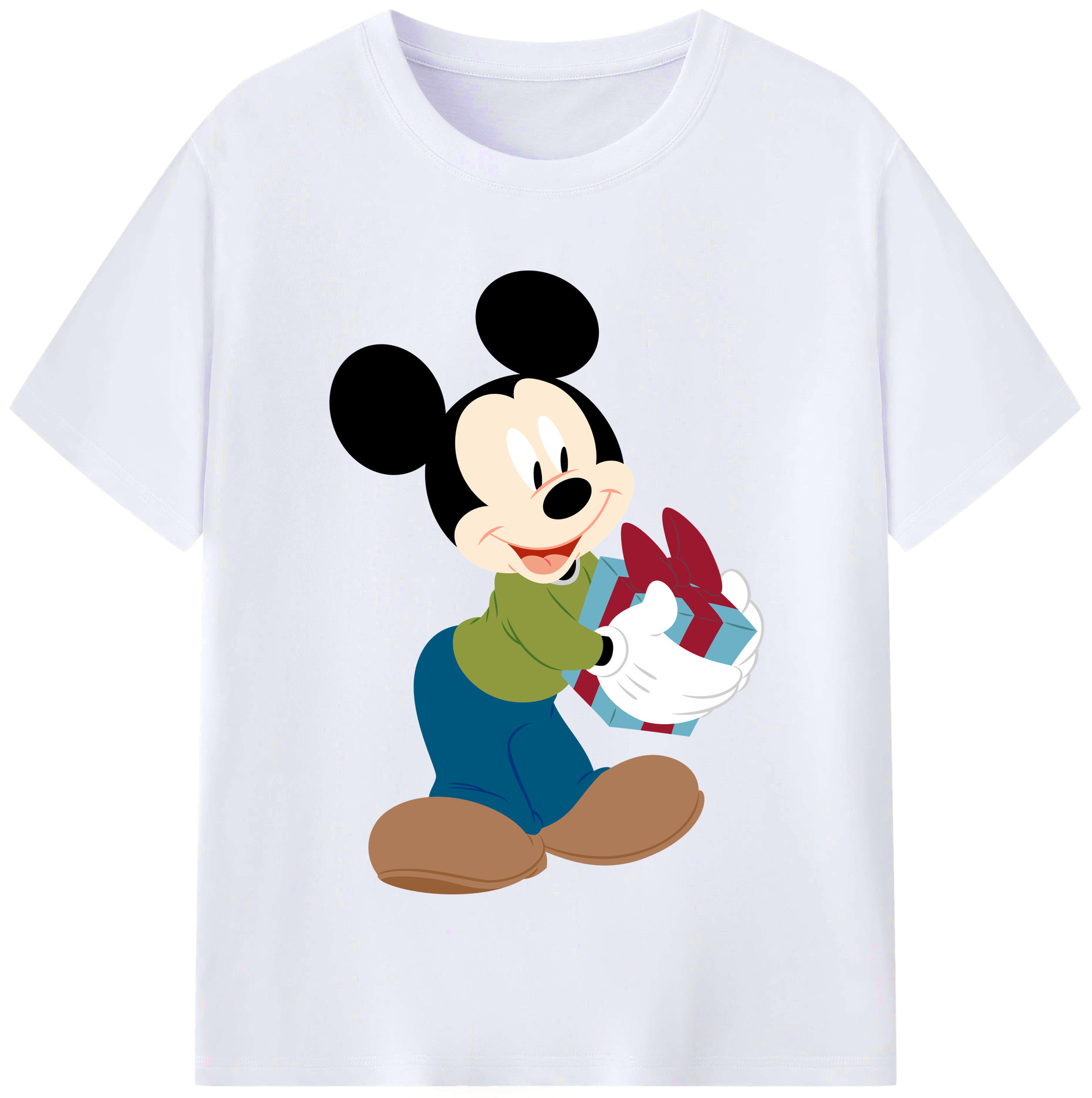 （画像用） ミッキーマウス Mickey Mouse レディースカジュアルプリントTシャツ（綿100％）