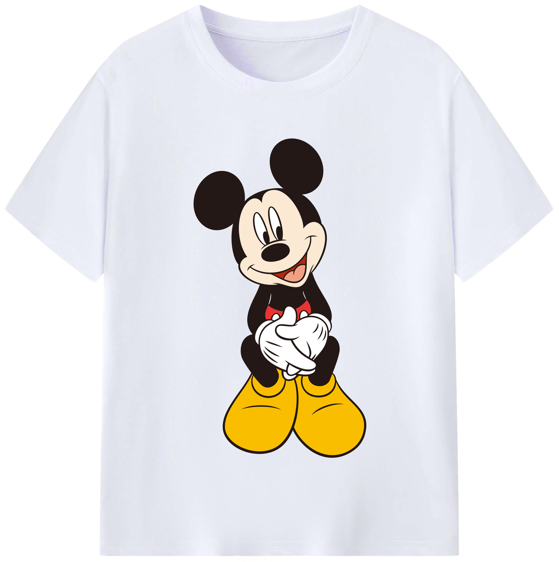 （画像用） ミッキーマウス Mickey Mouse レディースカジュアルプリントTシャツ（綿100％）