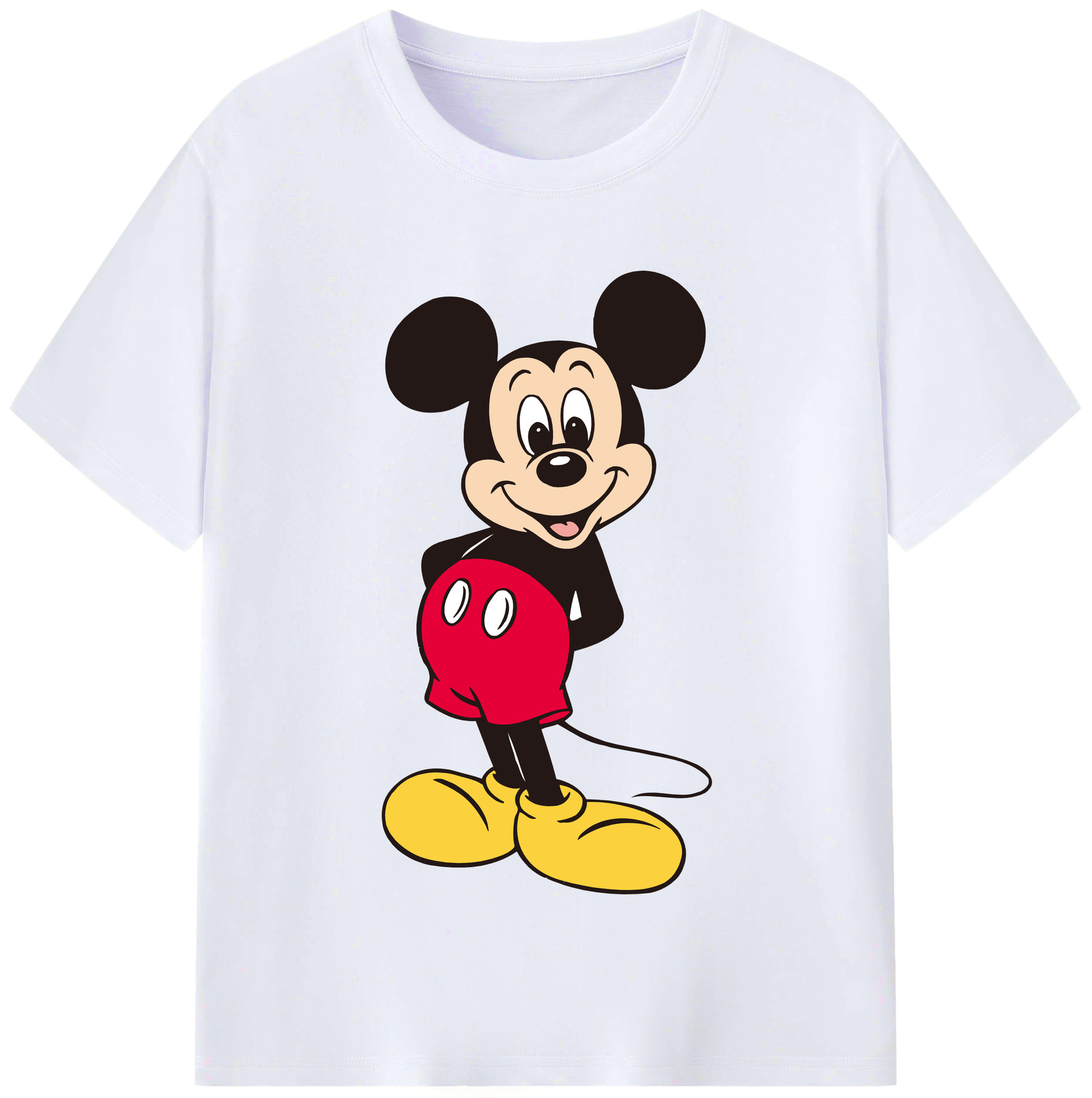 （画像用） ミッキーマウス Mickey Mouse レディースカジュアルプリントTシャツ（綿100％）