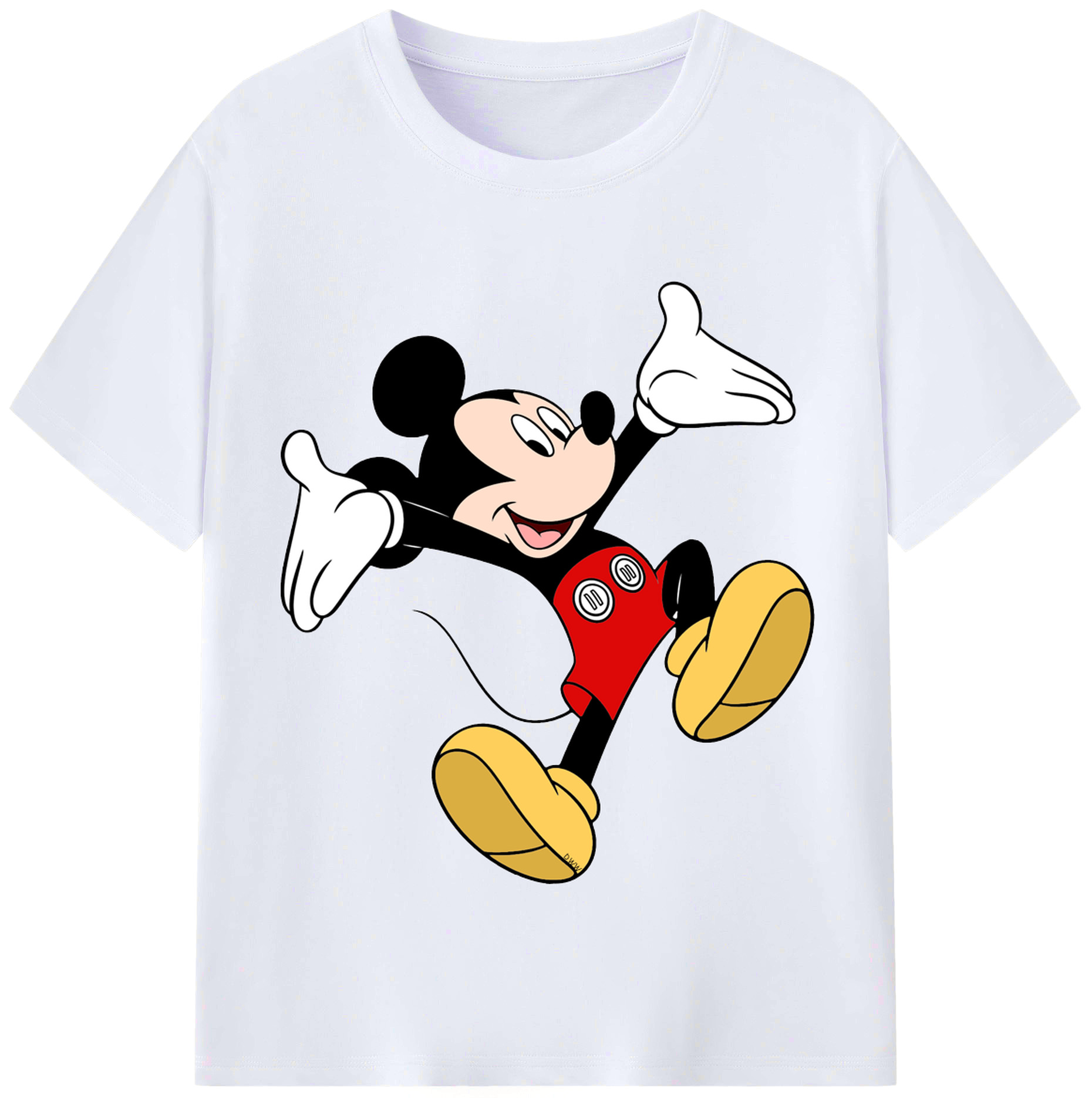 （画像用） ミッキーマウス Mickey Mouse レディースカジュアルプリントTシャツ（綿100％）