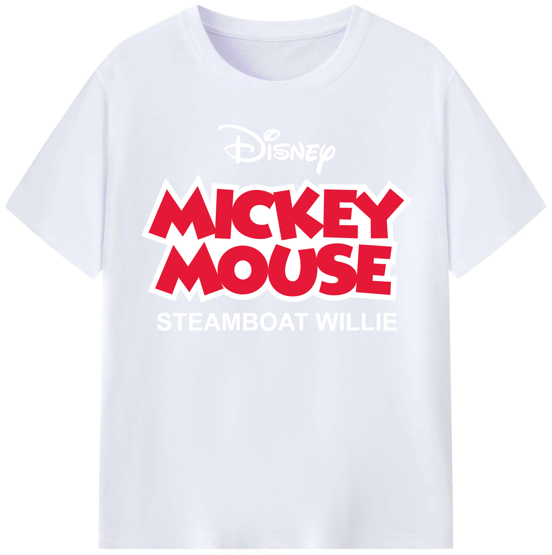 （画像用） ミッキーマウス Mickey Mouse レディースカジュアルプリントTシャツ（綿100％）