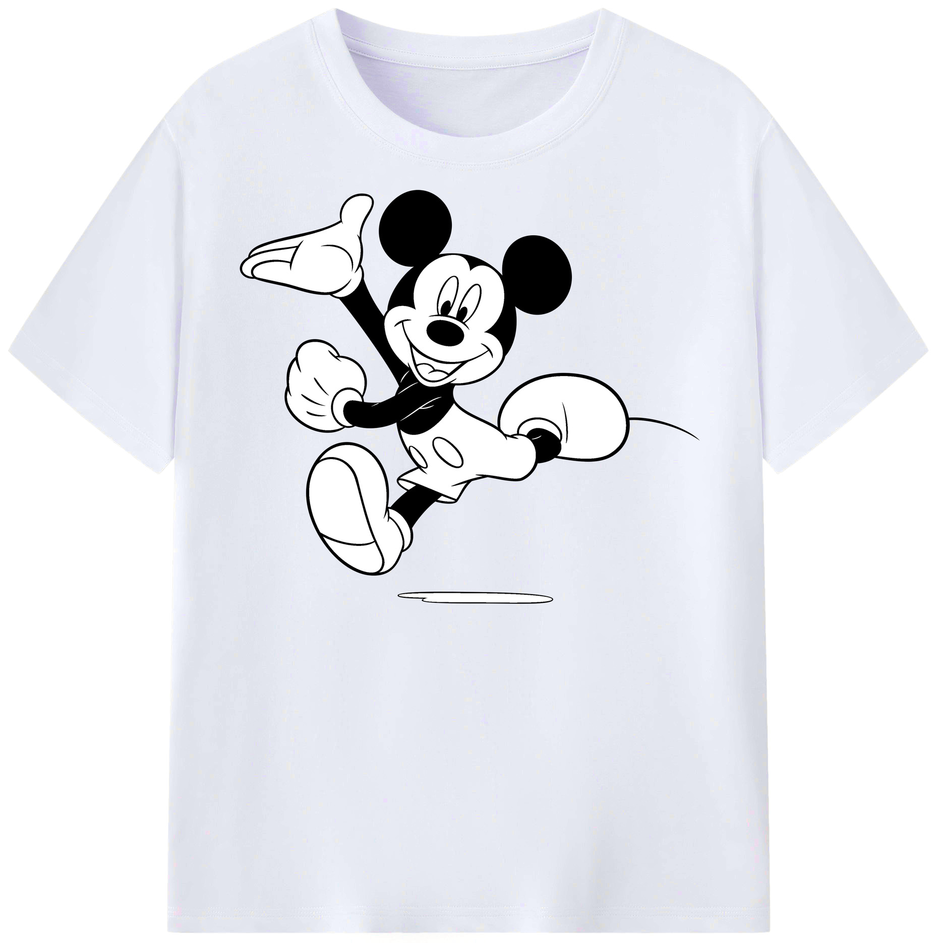 （画像用） ミッキーマウス Mickey Mouse レディースカジュアルプリントTシャツ（綿100％）