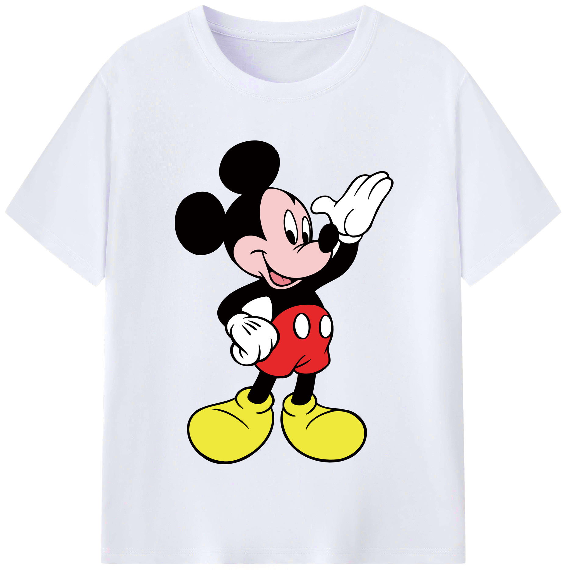 （画像用） ミッキーマウス Mickey Mouse レディースカジュアルプリントTシャツ（綿100％）