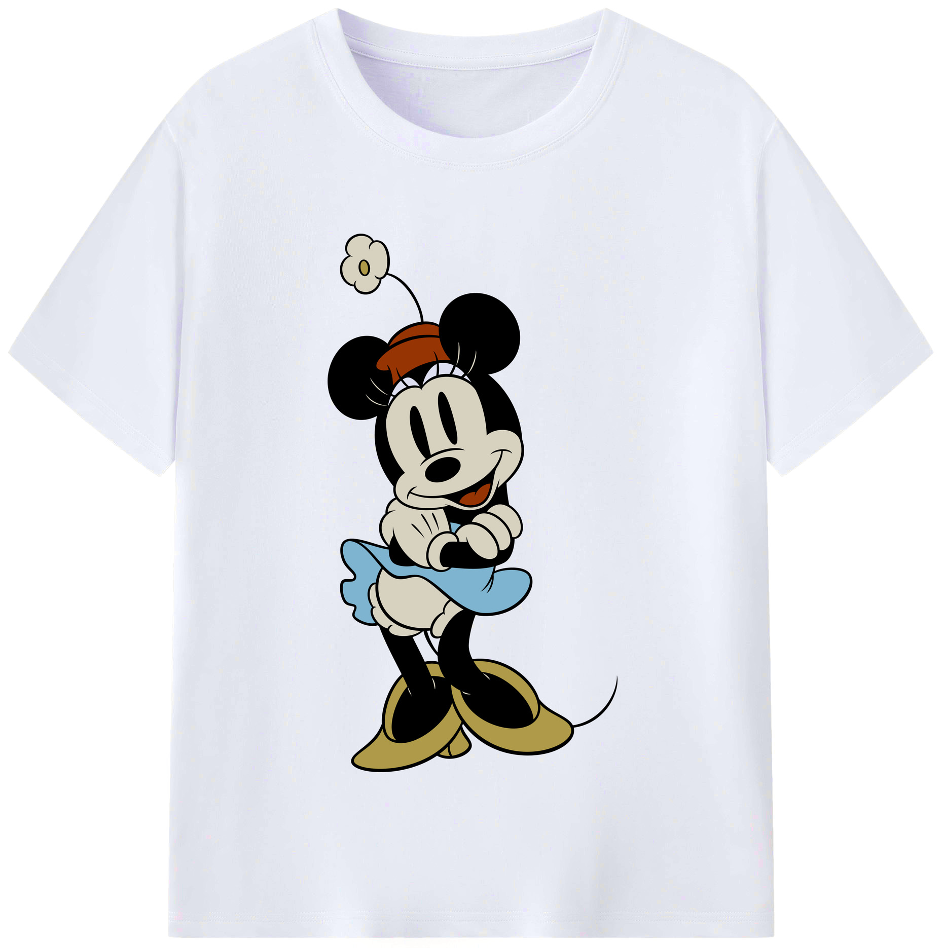 （画像用） ミッキーマウス Mickey Mouse レディースカジュアルプリントTシャツ（綿100％）