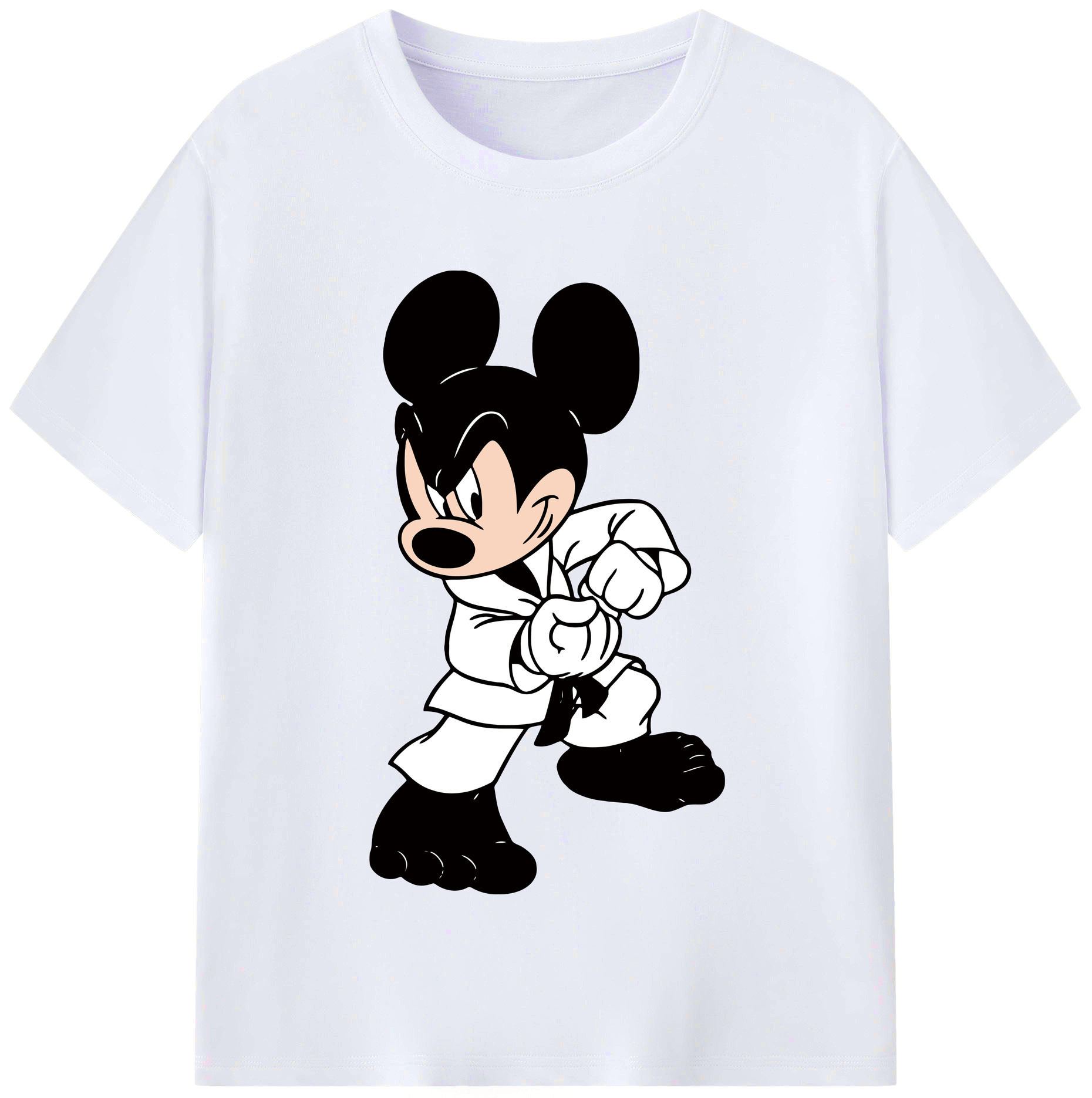 （画像用） ミッキーマウス Mickey Mouse レディースカジュアルプリントTシャツ（綿100％）