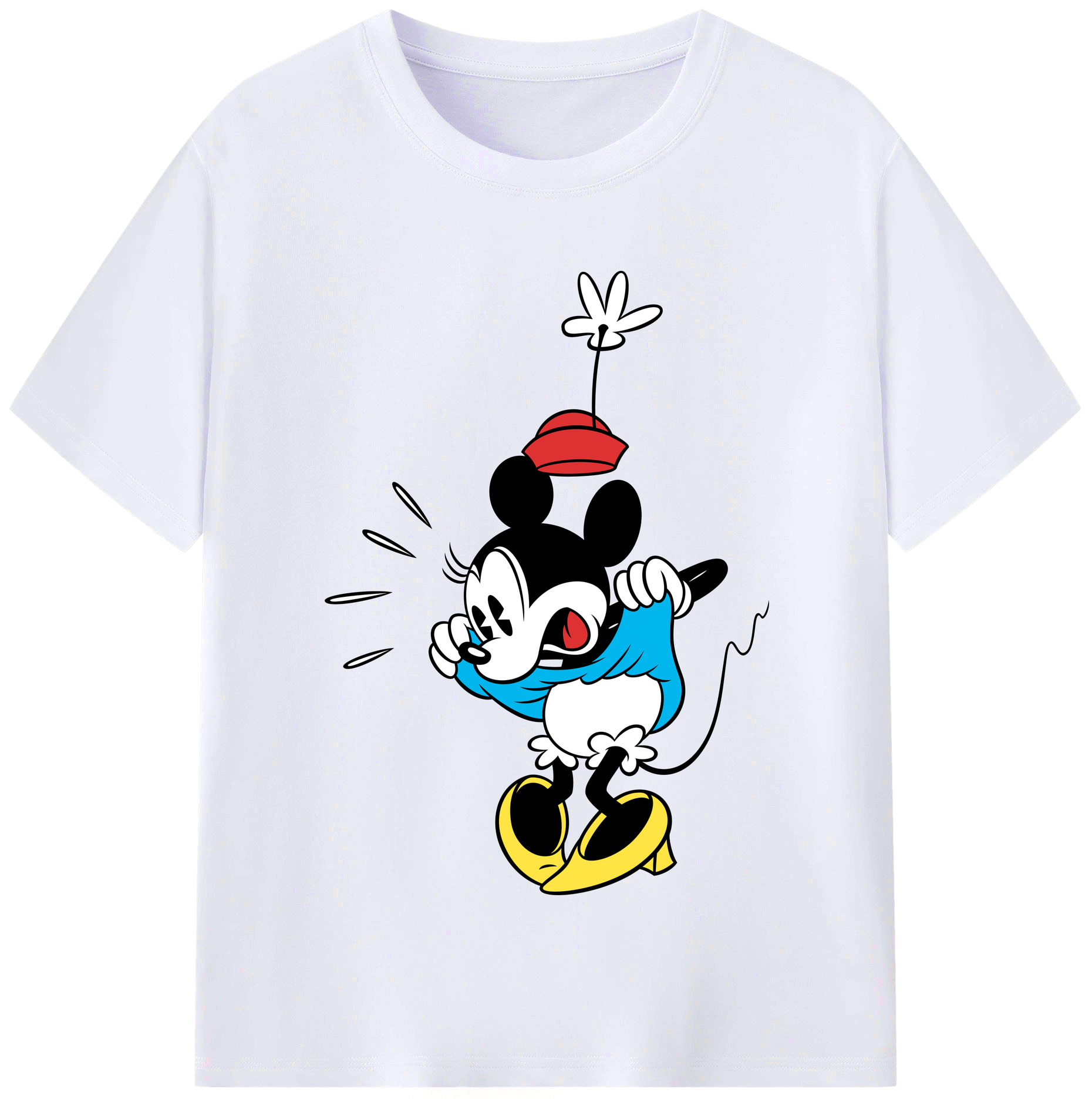 （画像用） ミッキーマウス Mickey Mouse レディースカジュアルプリントTシャツ（綿100％）