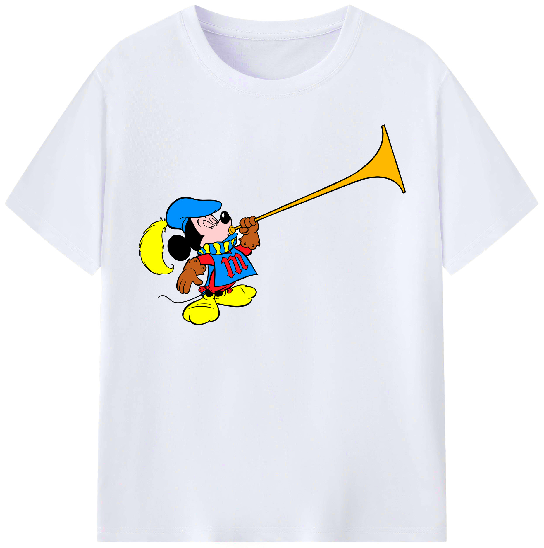 （画像用） ミッキーマウス Mickey Mouse レディースカジュアルプリントTシャツ（綿100％）