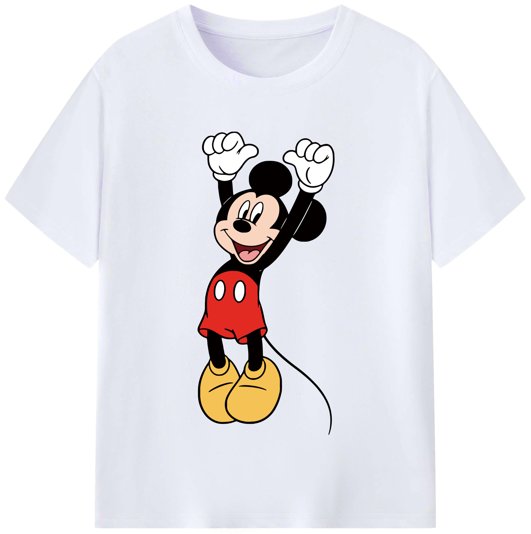 （画像用） ミッキーマウス Mickey Mouse レディースカジュアルプリントTシャツ（綿100％）